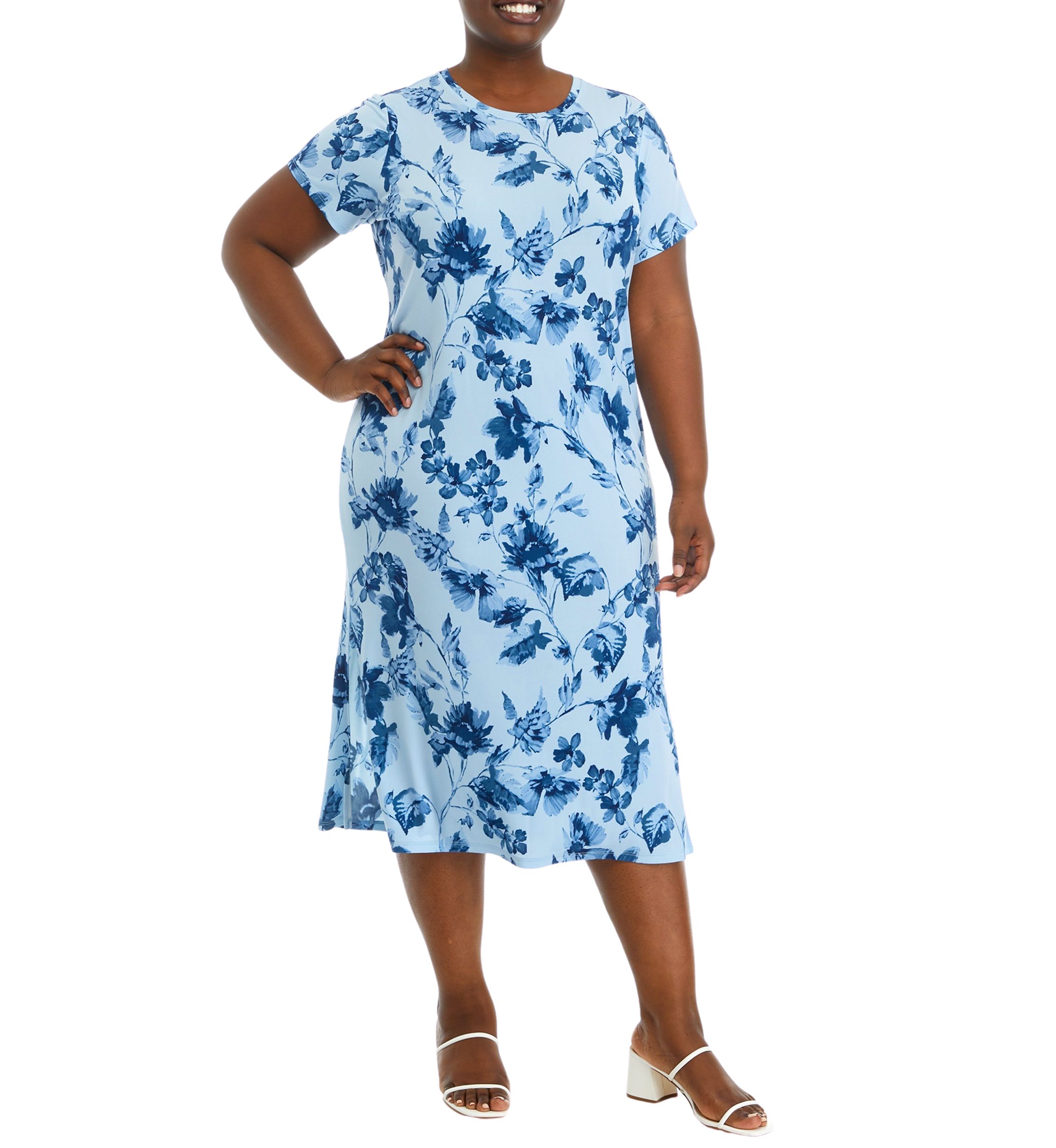 Plus Size Floral Knit Dress