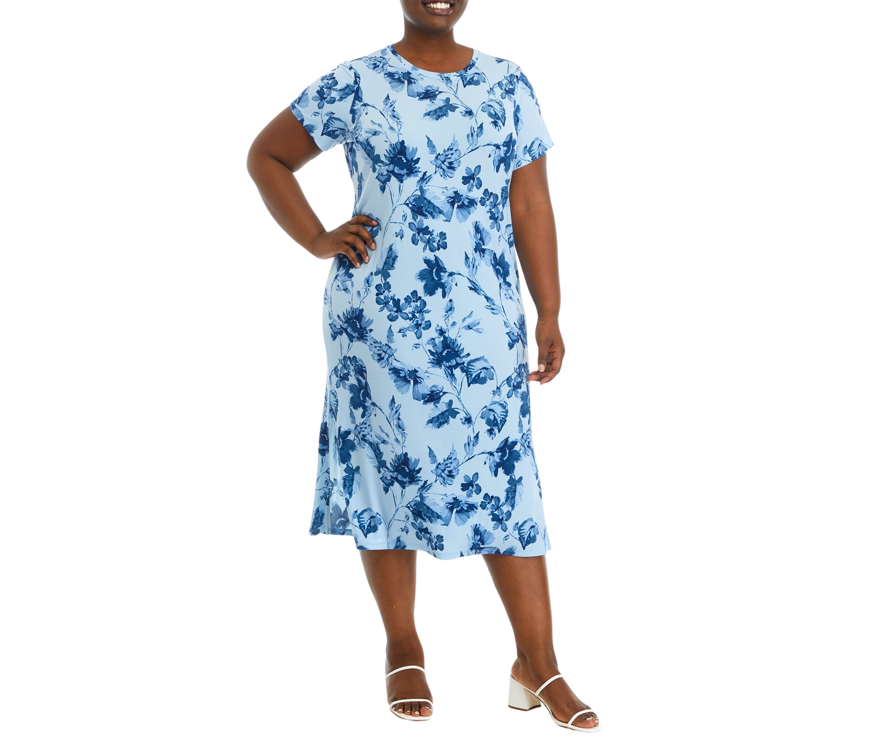 Plus Size Floral Knit Dress