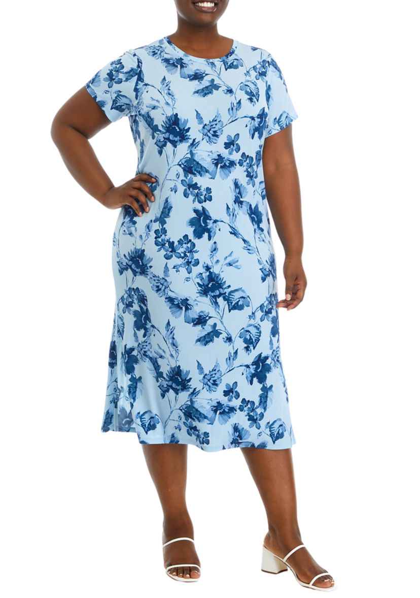 Plus Size Floral Knit Dress