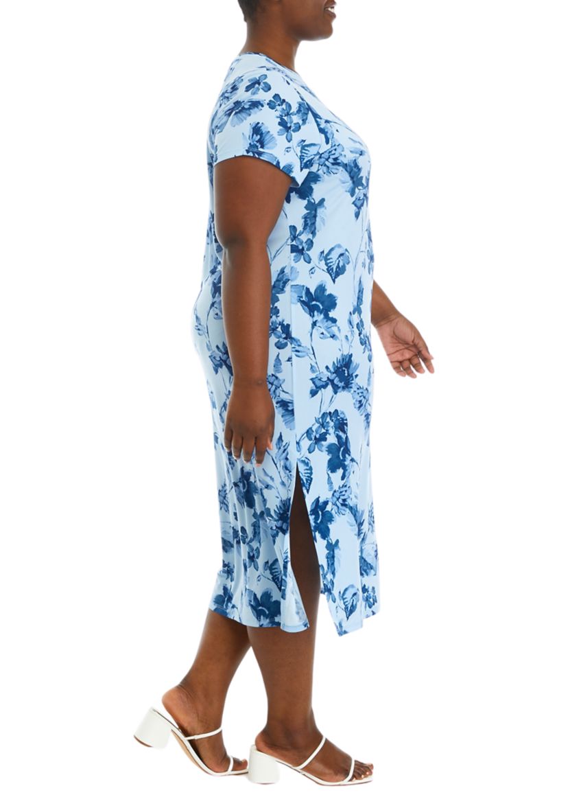 Plus Size Floral Knit Dress
