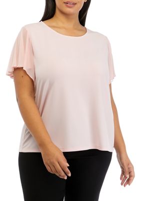 Calvin klein women's plus size tops best sale