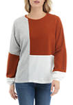 Juniors Dolman Sleeve Color Block Sweater 
