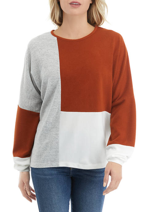 CHANCE OR FATE Juniors Dolman Sleeve Color Block
