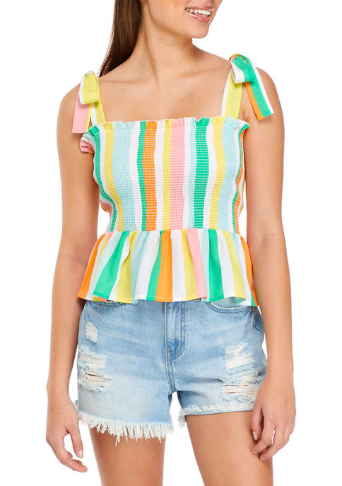 CHANCE OR FATE Juniors Sleeveless Smocked Tube Top