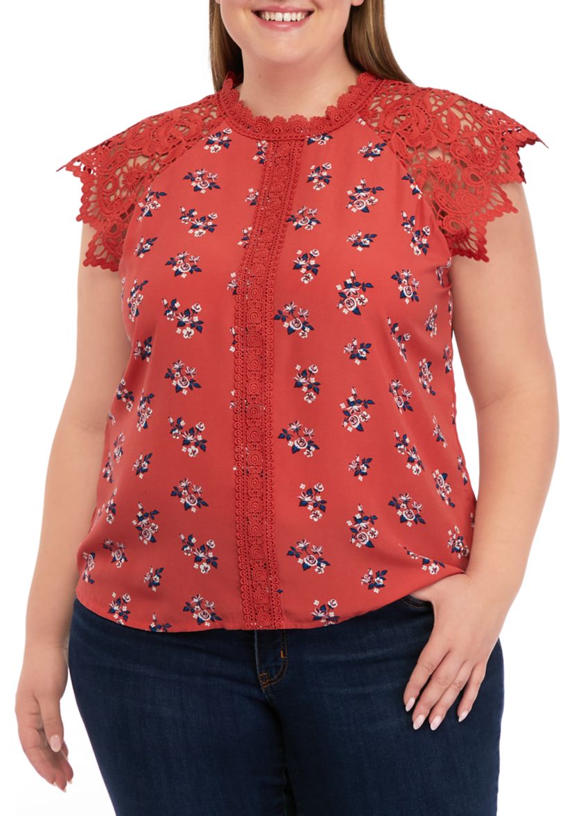 Plus Size Crochet Sleeve Top