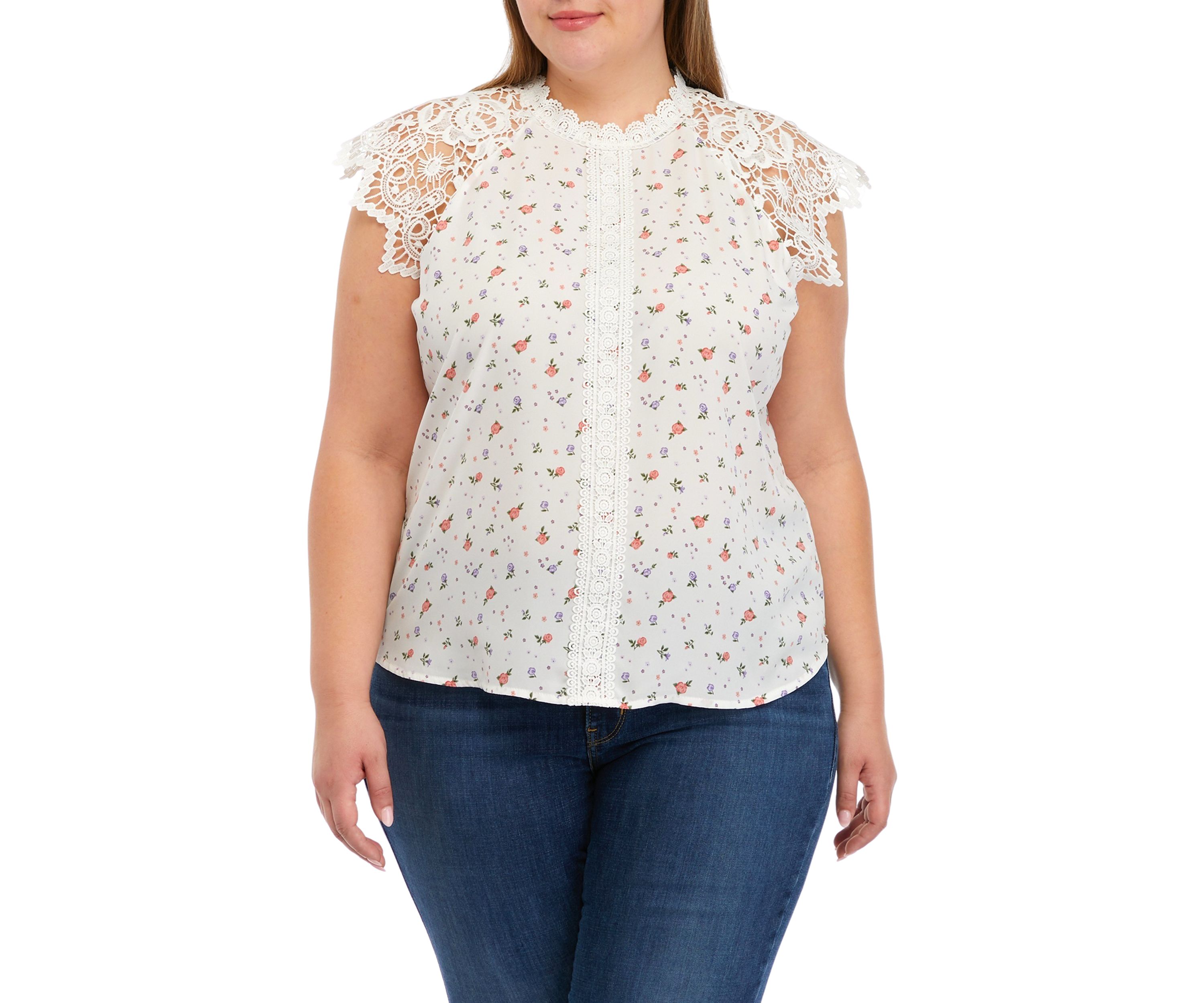 Plus Size Crochet Sleeve Top