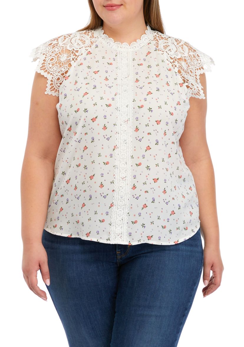 Plus Size Crochet Sleeve Top