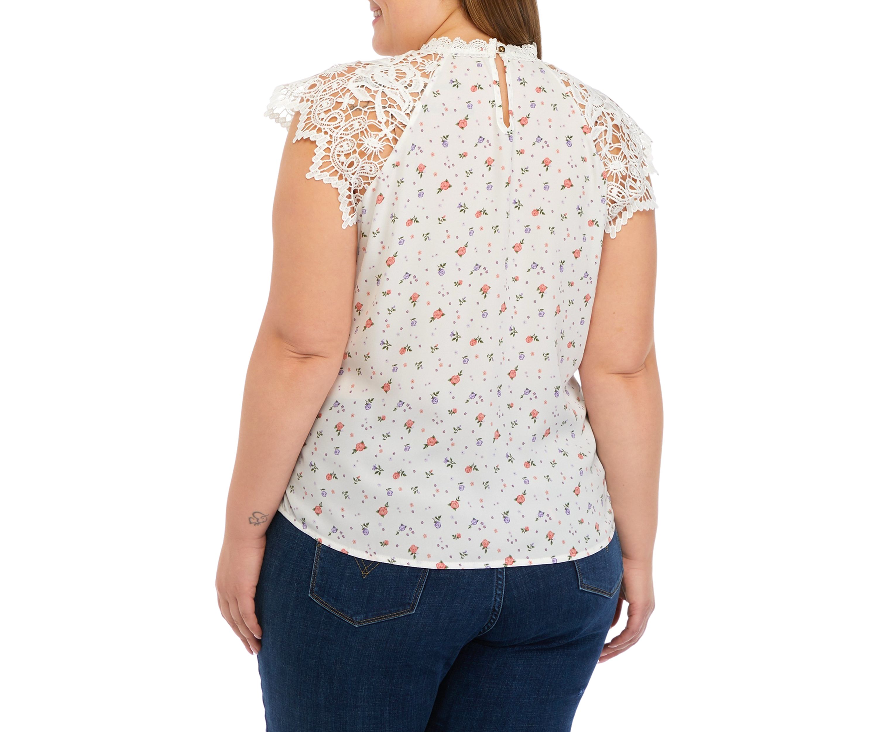 Plus Size Crochet Sleeve Top