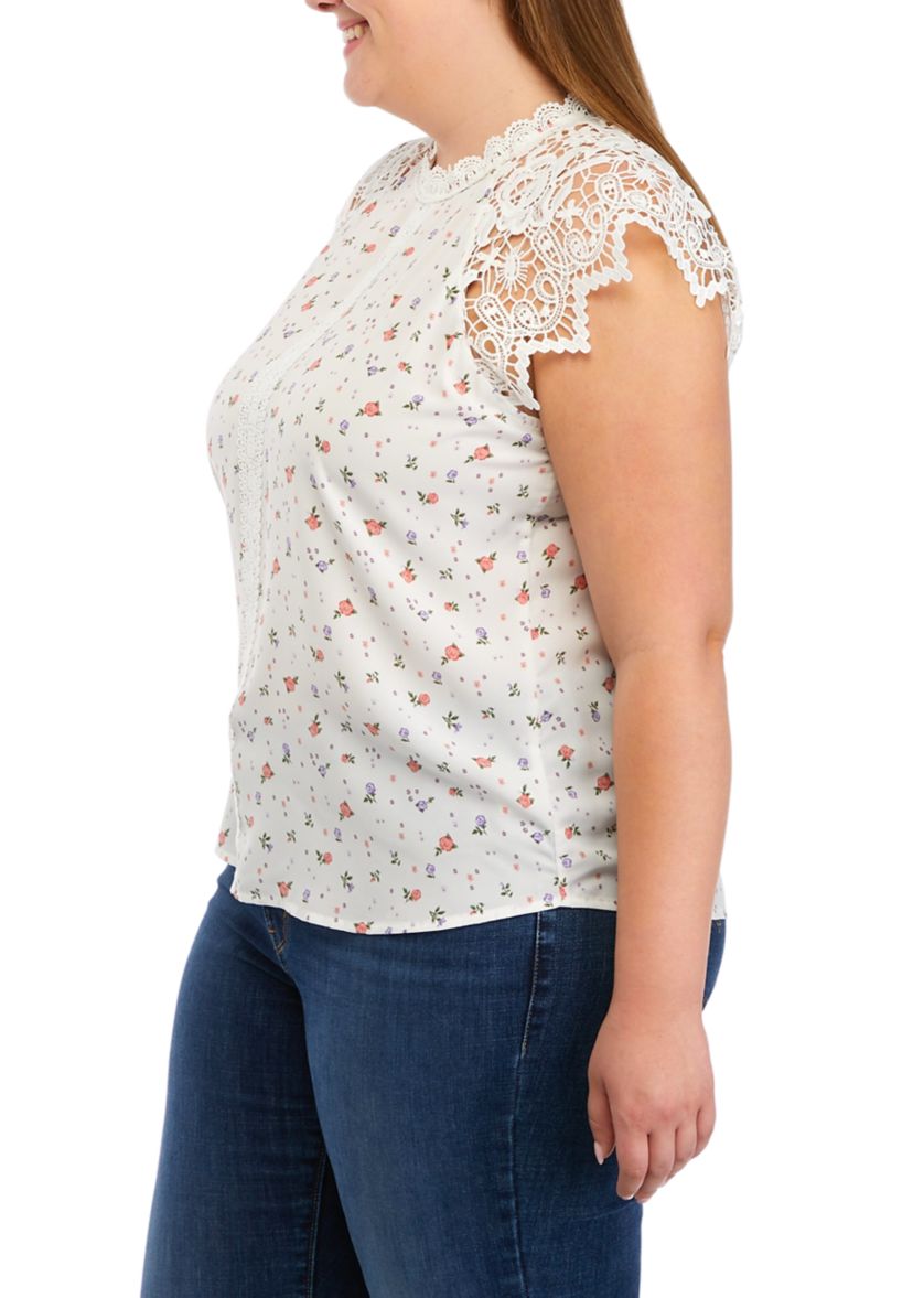 Plus Size Crochet Sleeve Top