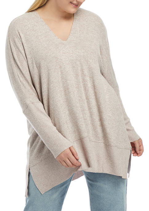 CHANCE OR FATE Plus Size Long Sleeve Hacci