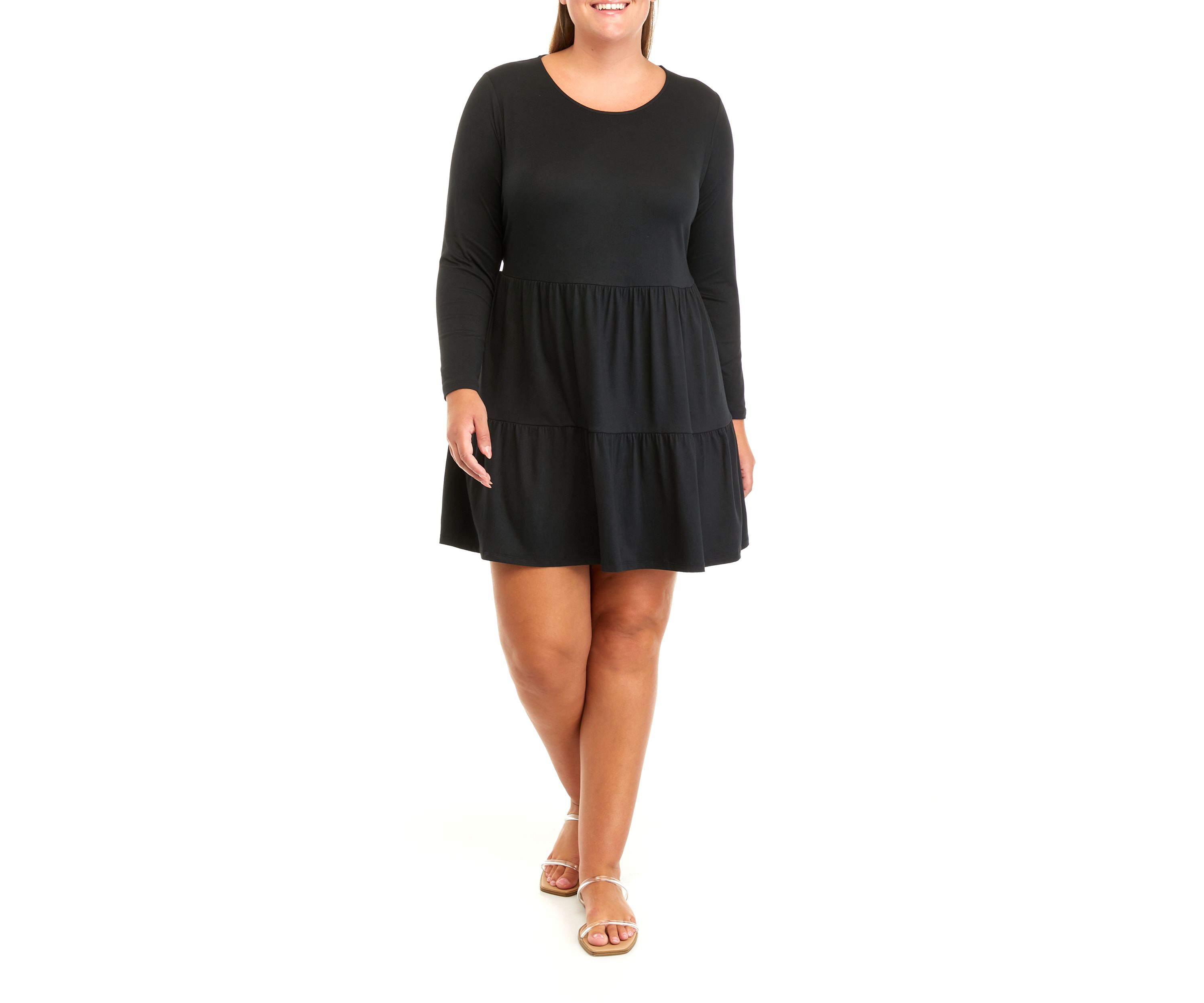 Plus Size Long Sleeve Babydoll Dress