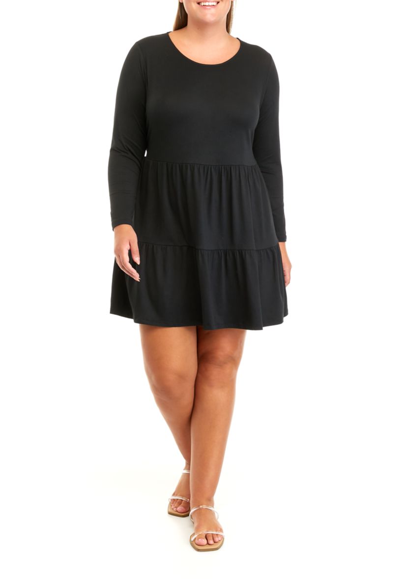 Plus Size Long Sleeve Babydoll Dress