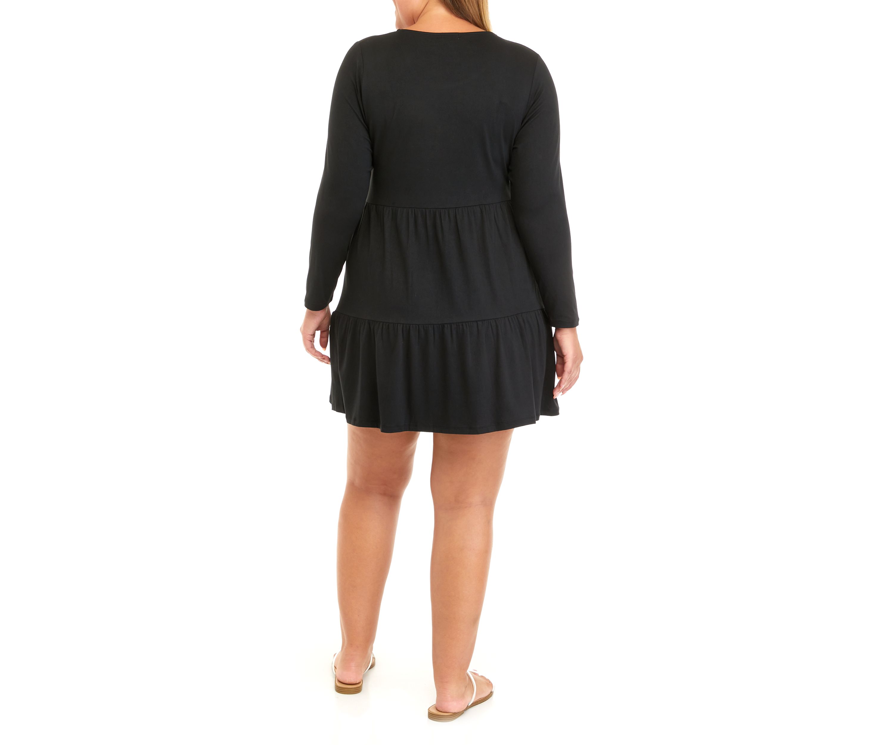 Plus Size Long Sleeve Babydoll Dress