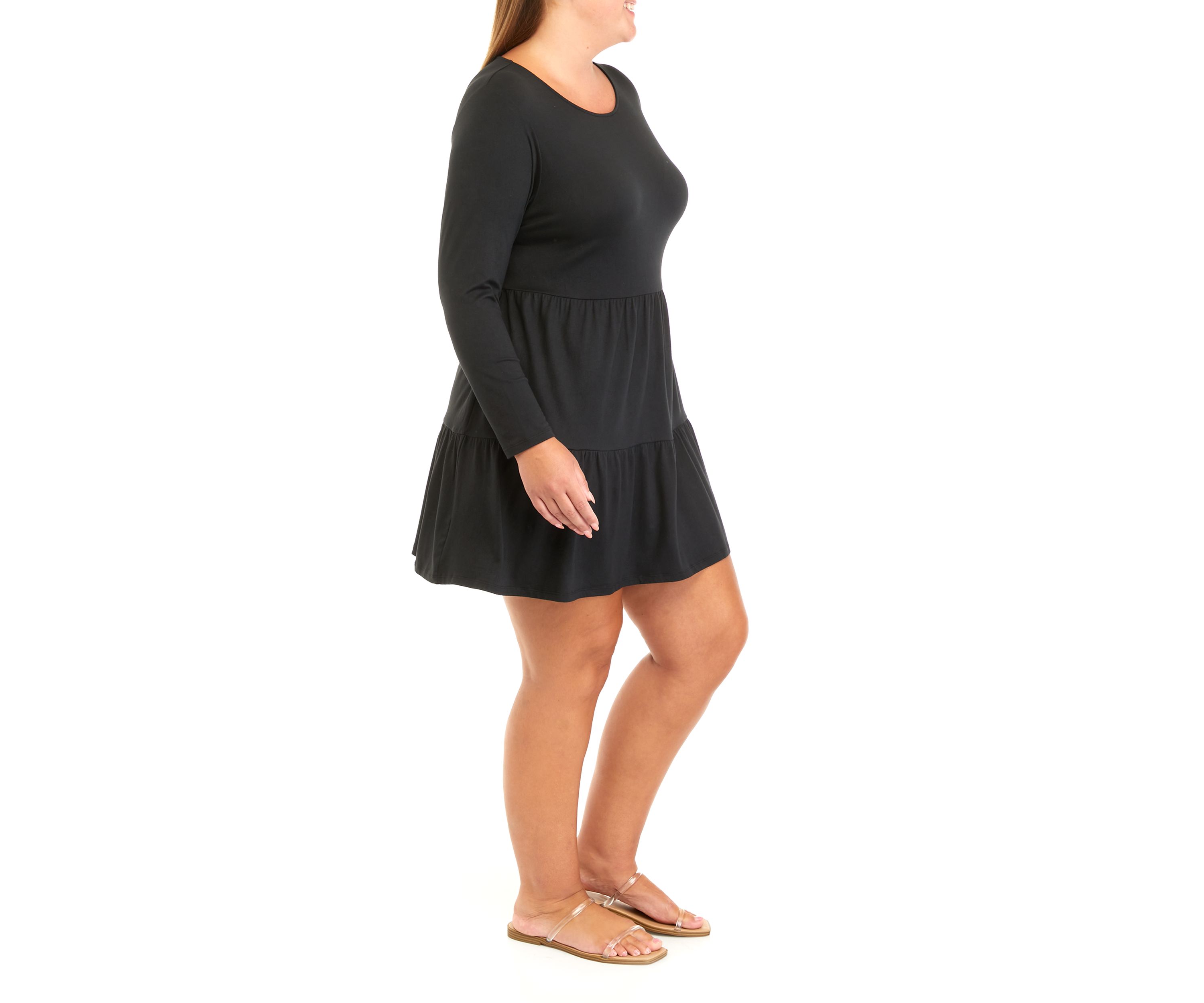 Plus Size Long Sleeve Babydoll Dress