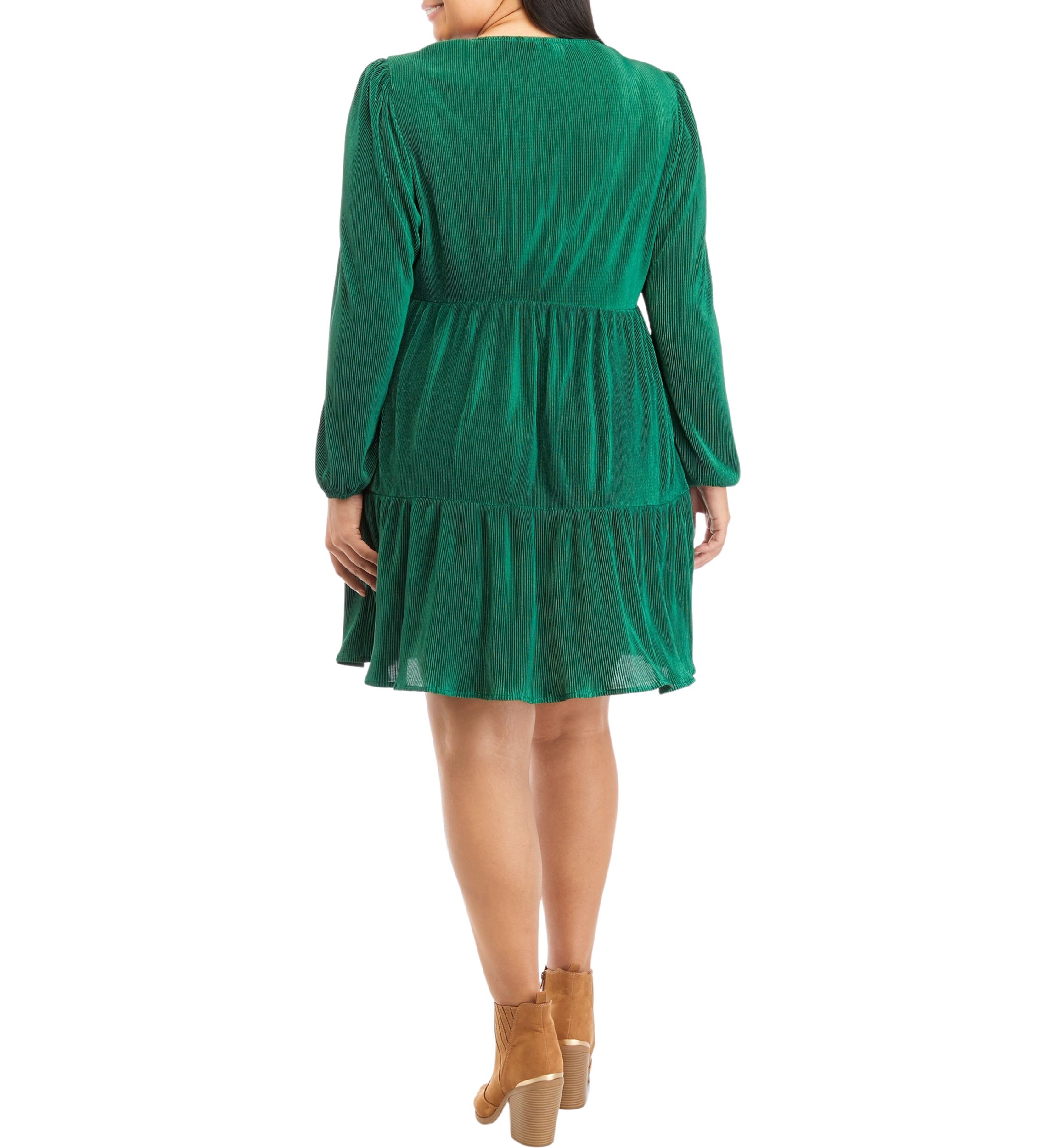Plus Size V-Neck Babydoll Dress