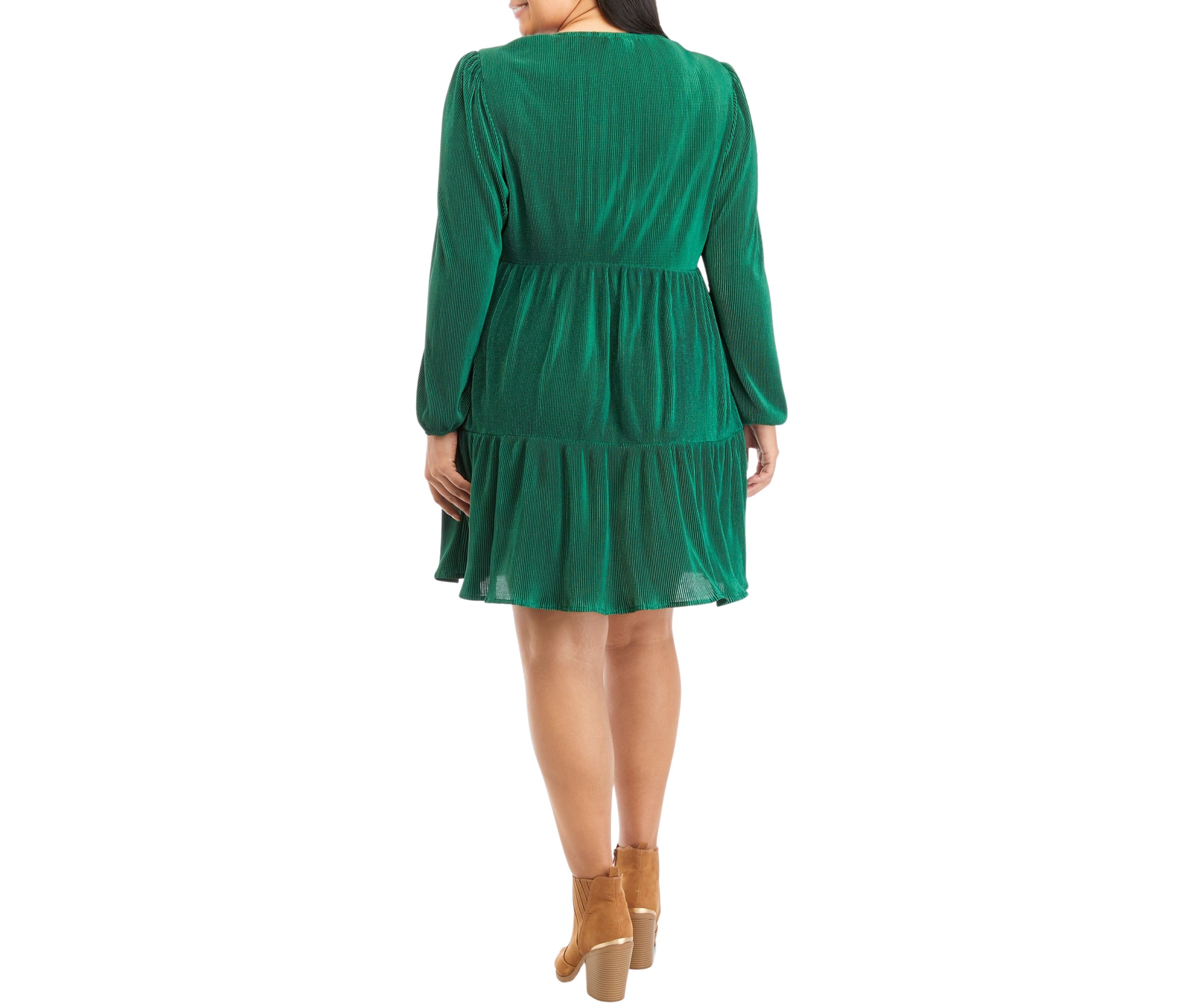 Plus Size V-Neck Babydoll Dress