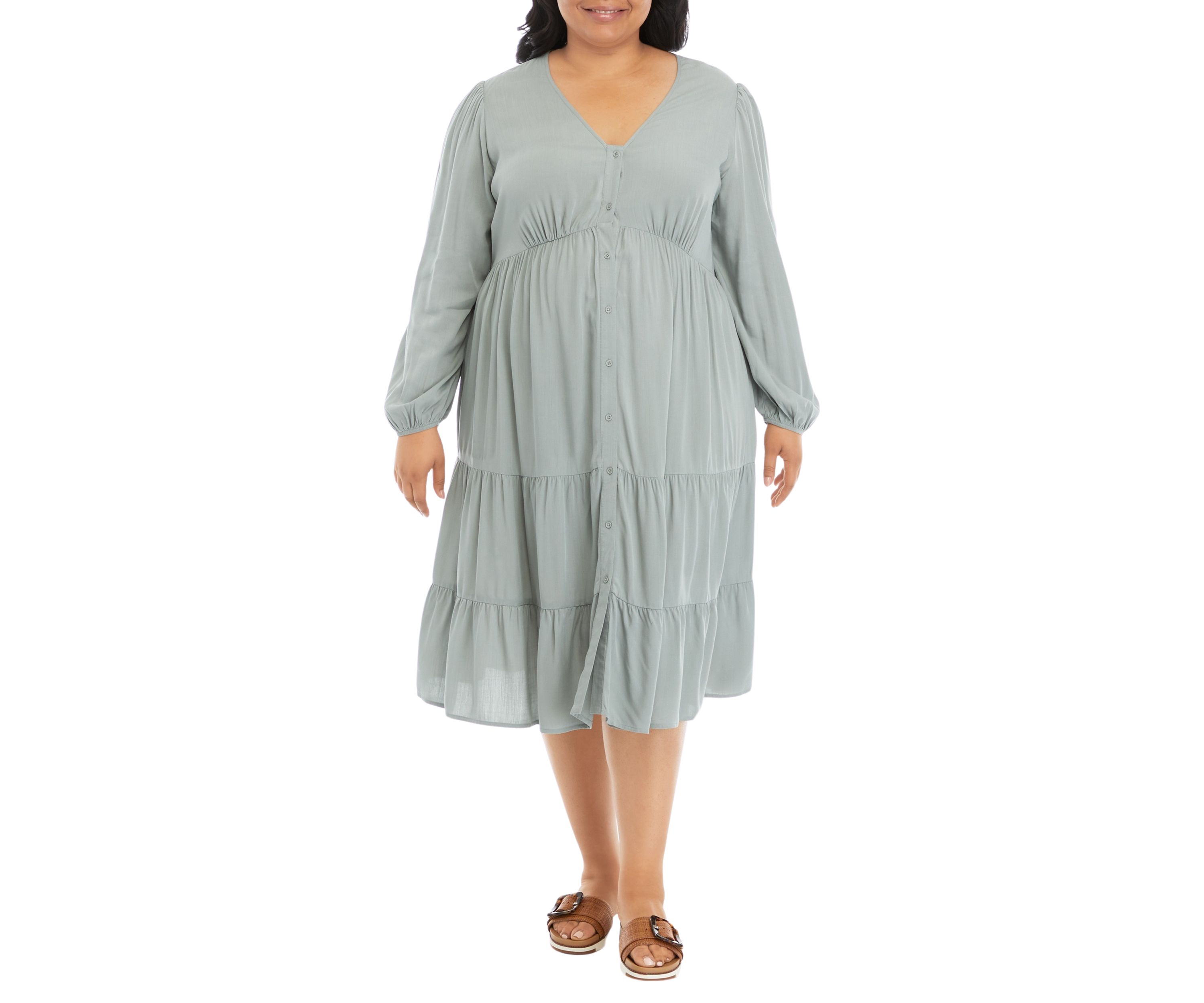 Plus Size V-Neck Maxi Dress