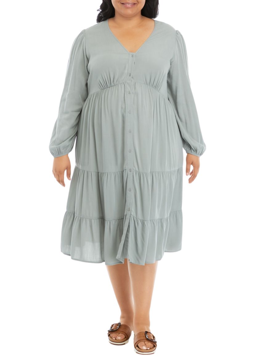 Plus Size V-Neck Maxi Dress