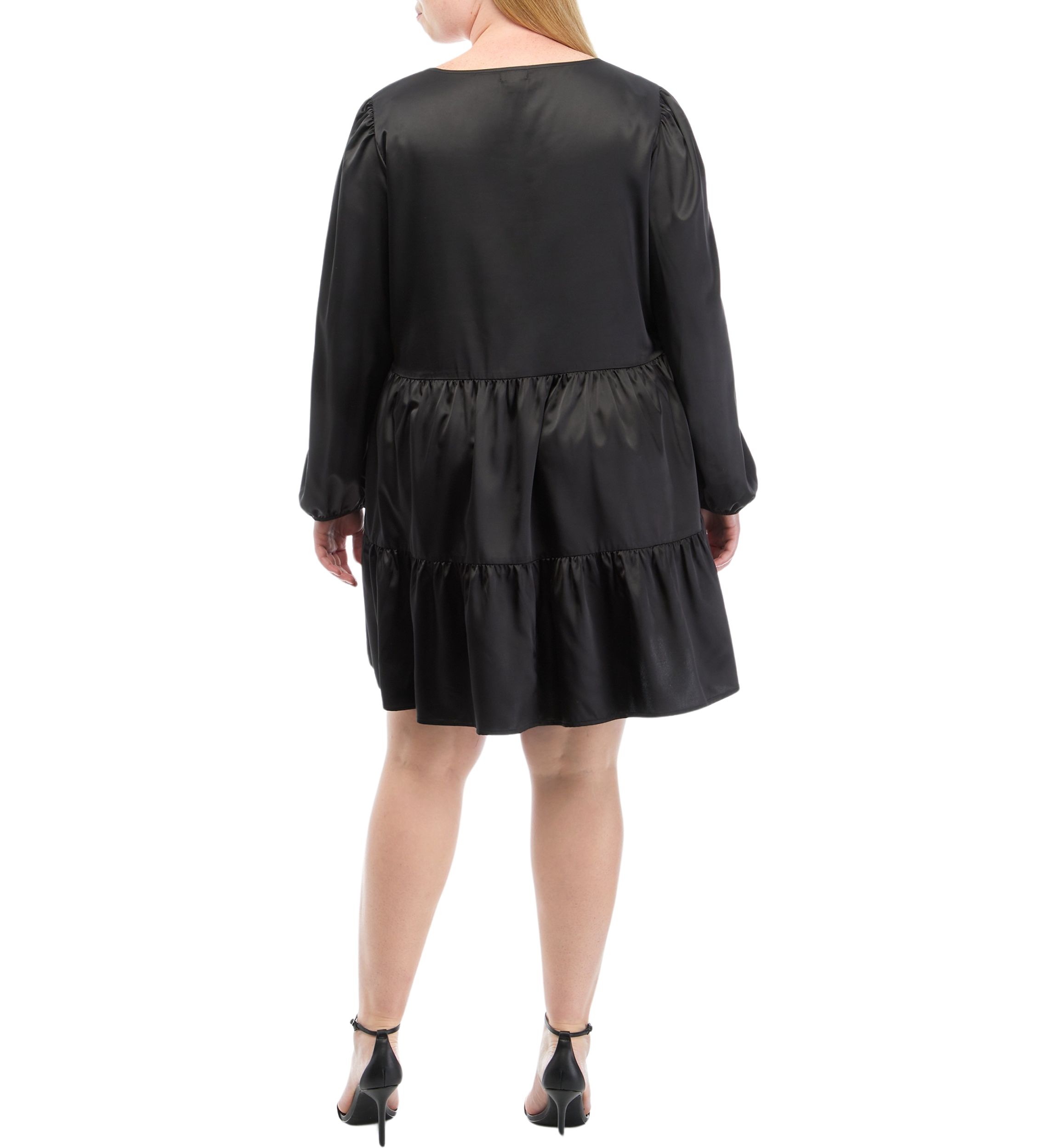 Plus Size Long Sleeve Tiered Dress