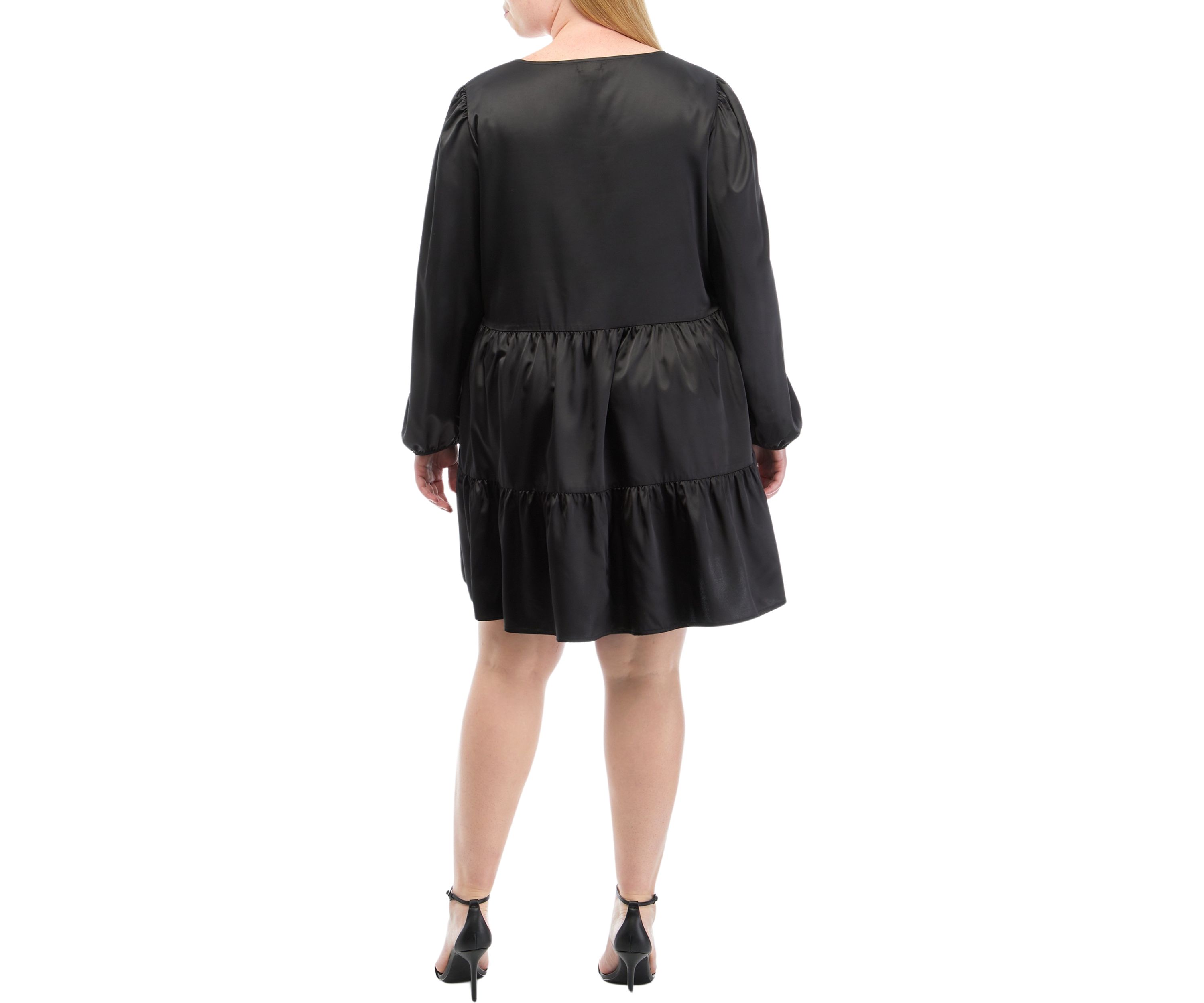 Plus Size Long Sleeve Tiered Dress
