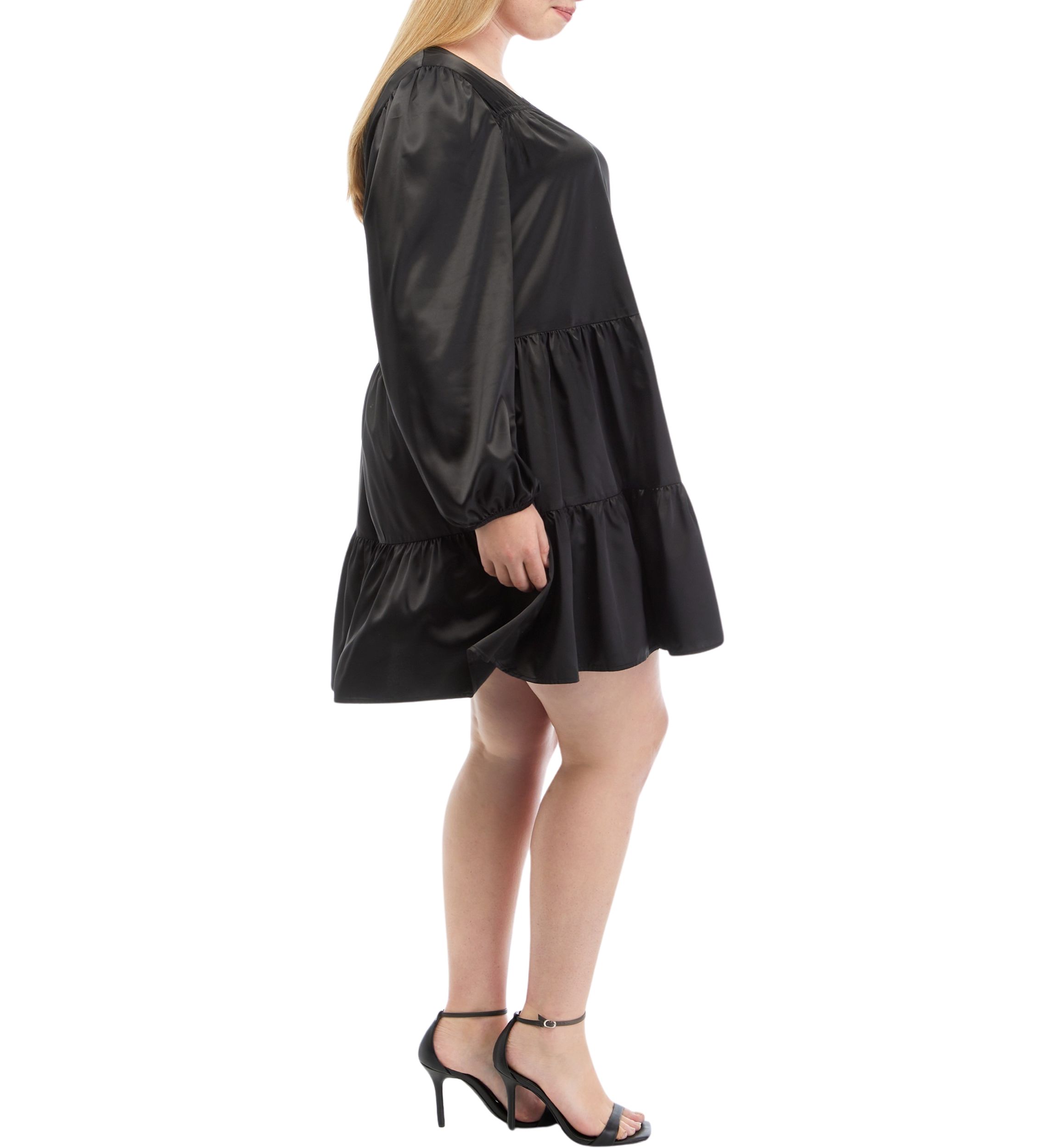 Plus Size Long Sleeve Tiered Dress