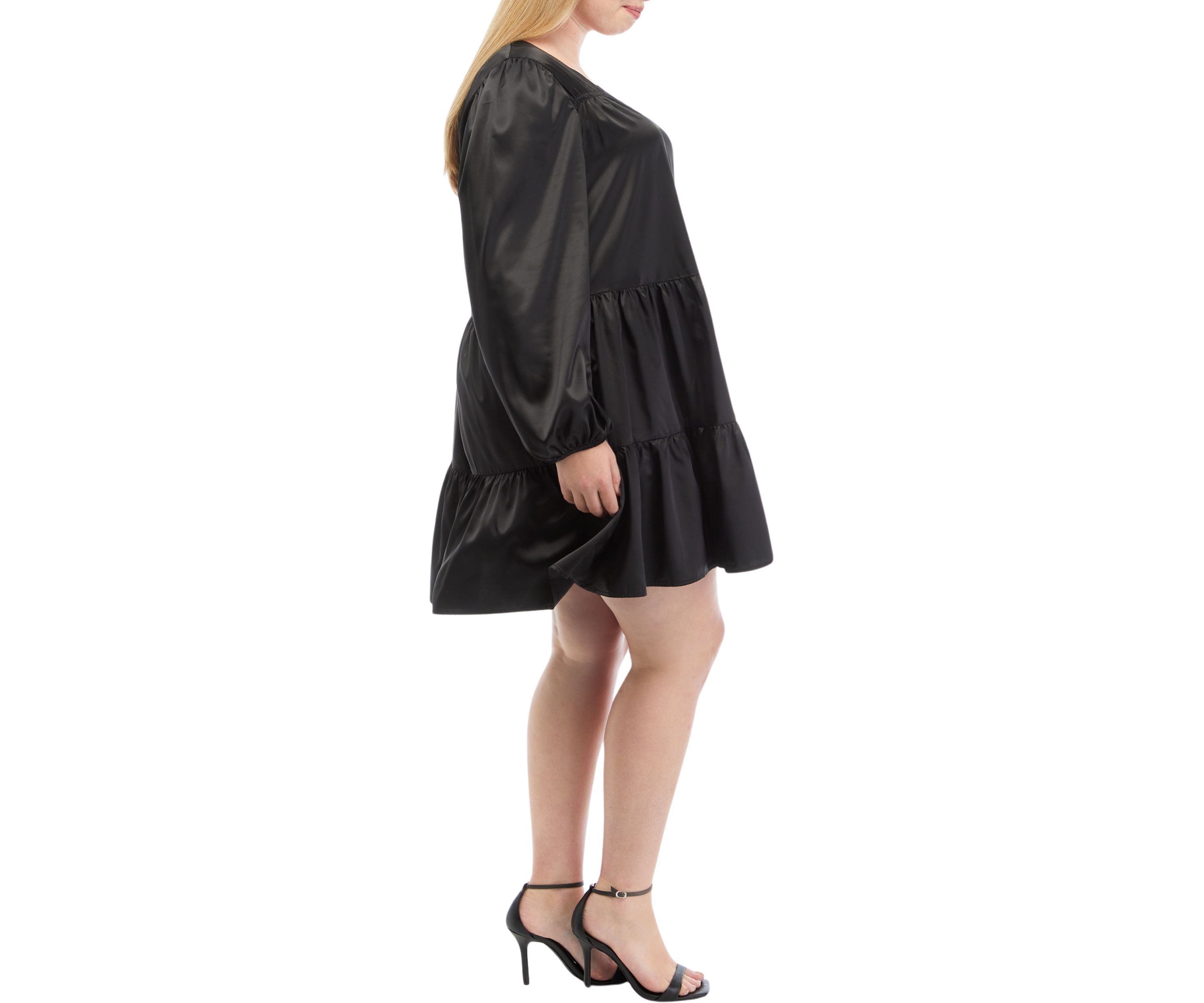 Plus Size Long Sleeve Tiered Dress