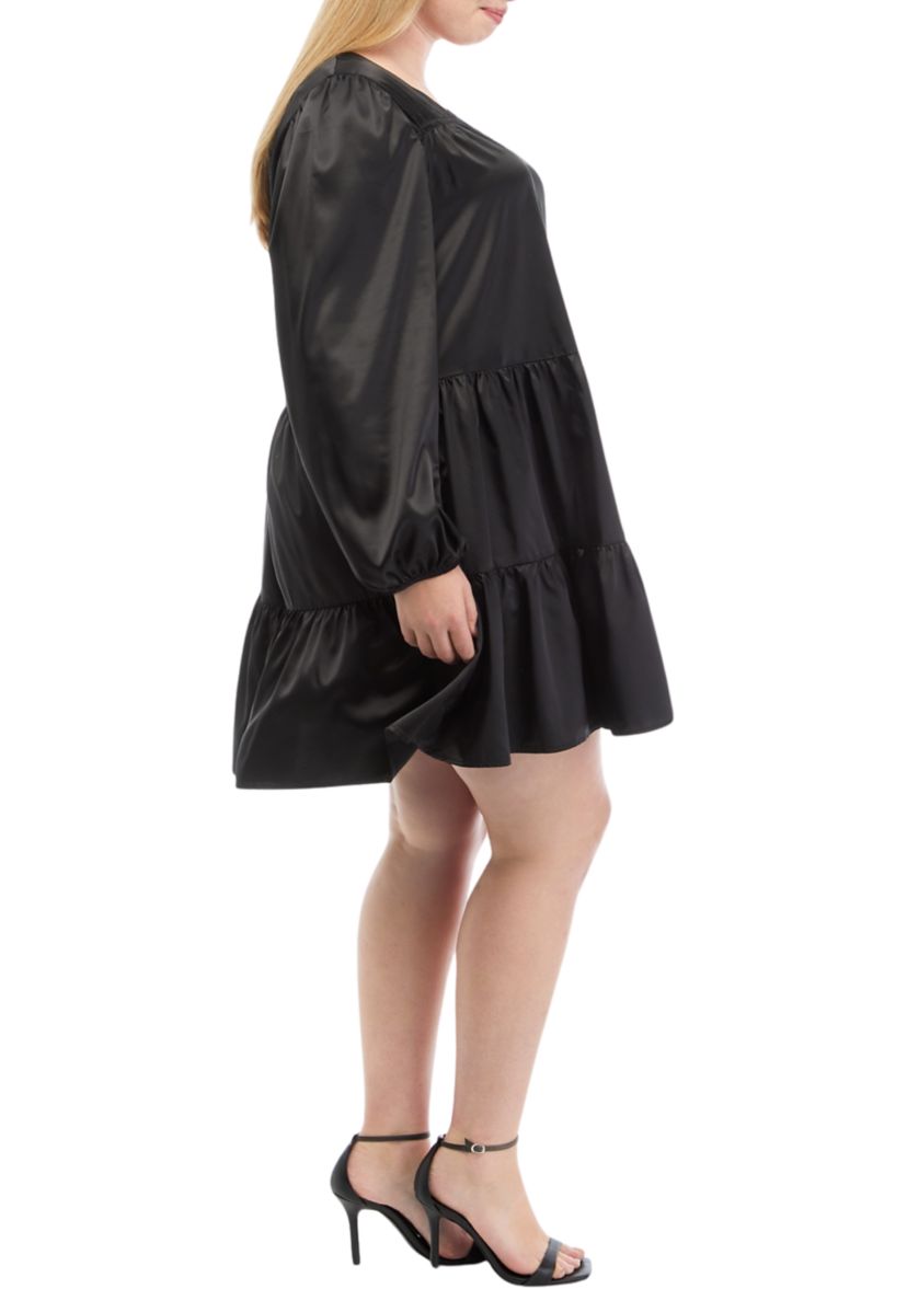 Plus Size Long Sleeve Tiered Dress