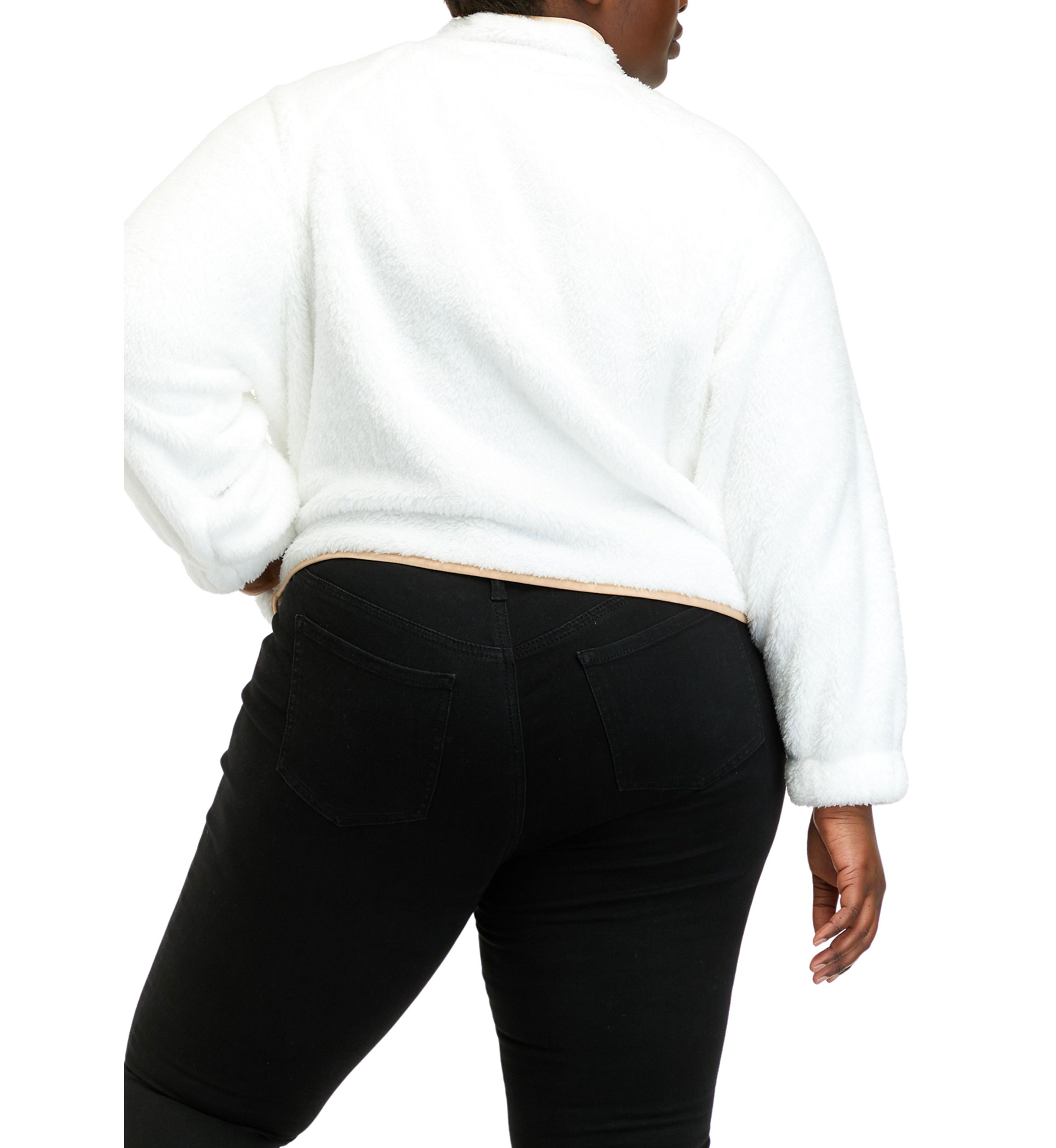 Plus Size Long Sleeve Zip Up Jacket with Pockets