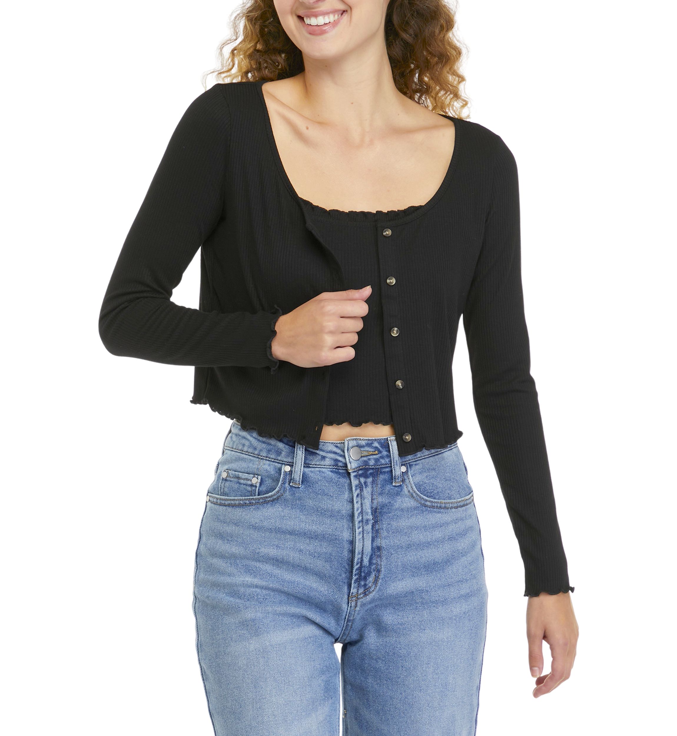 Juniors Long Sleeve Cardigan Tank Set