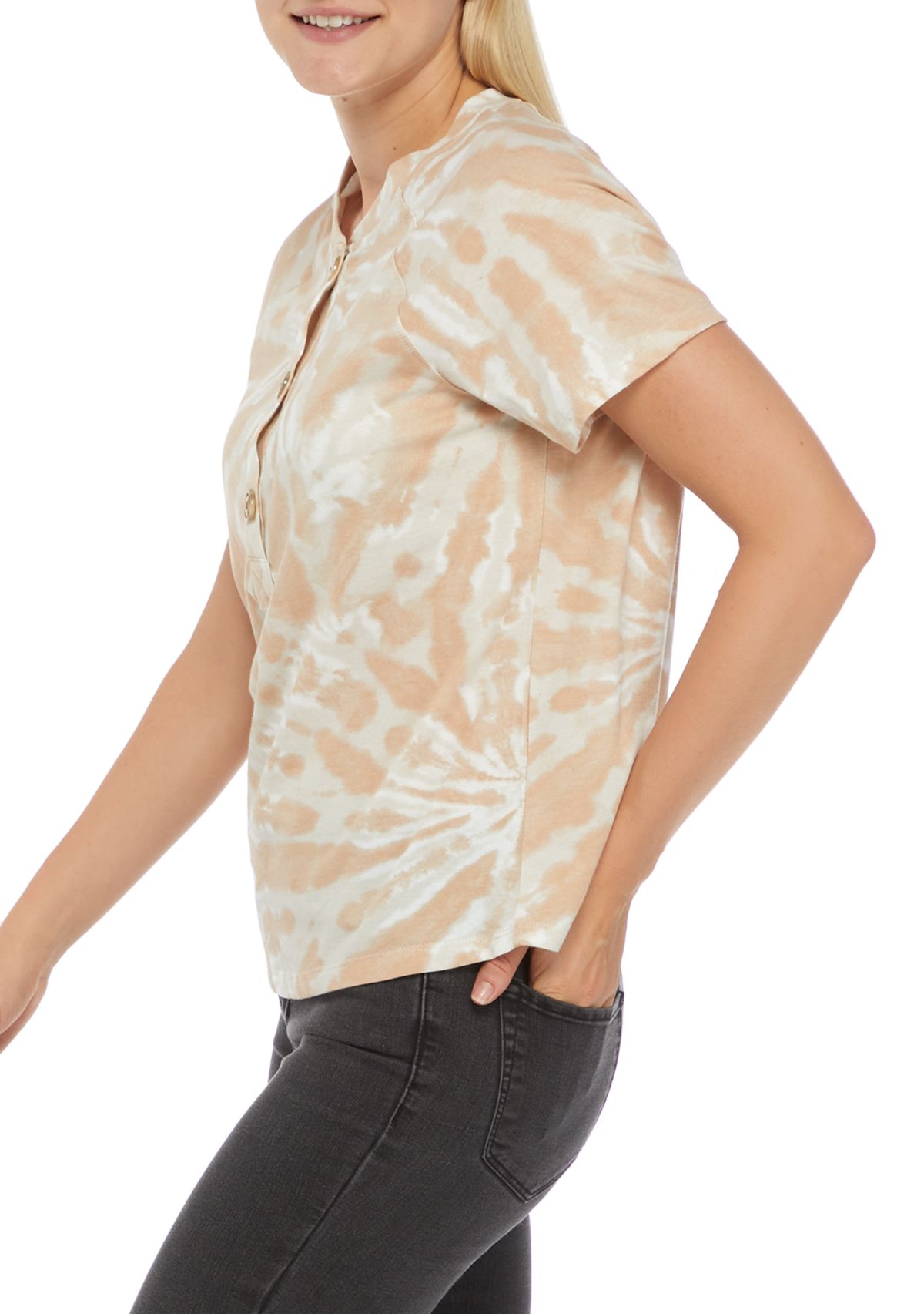 Juniors Tie Dye Henley Top 