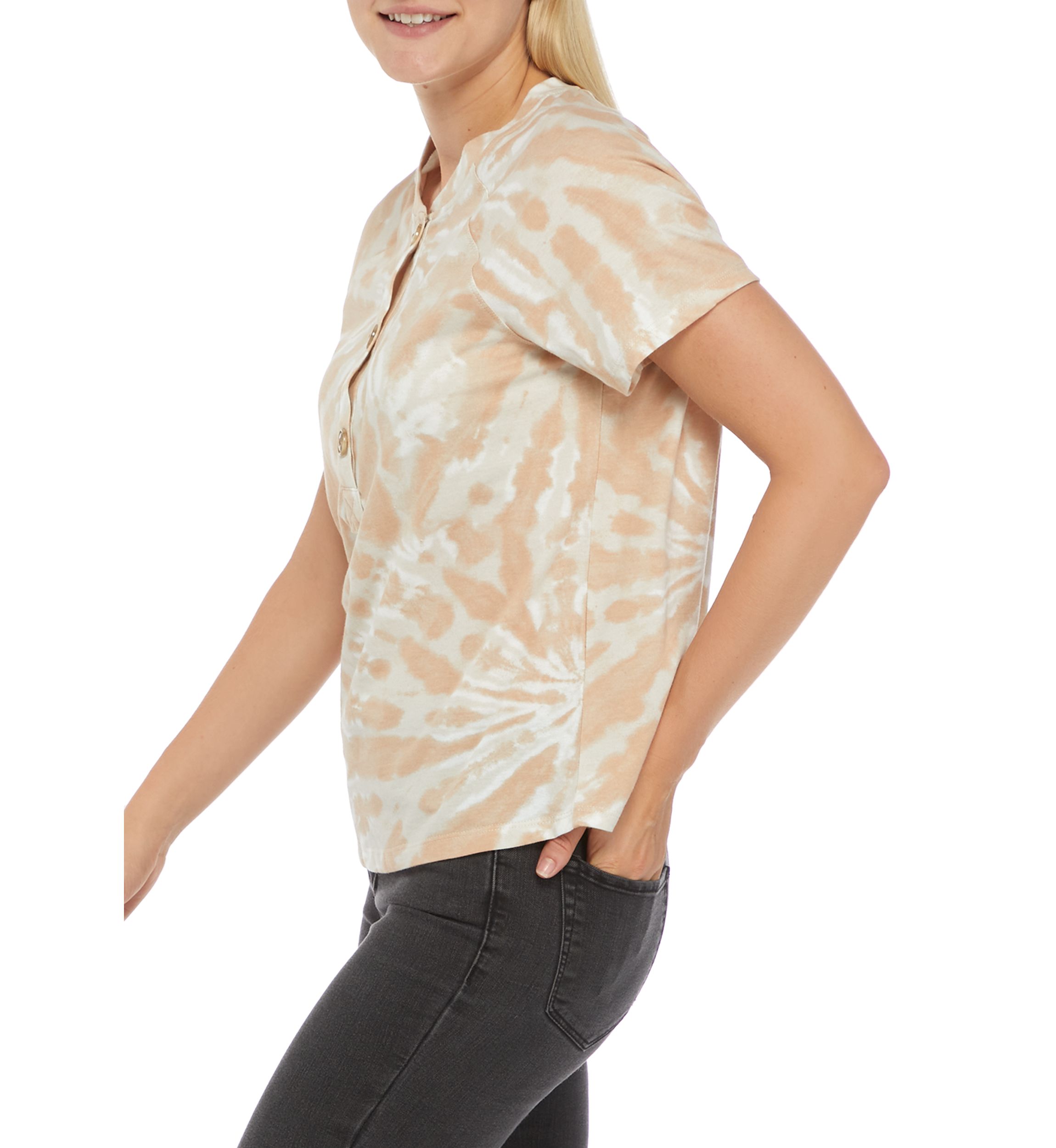 Juniors Tie Dye Henley Top 