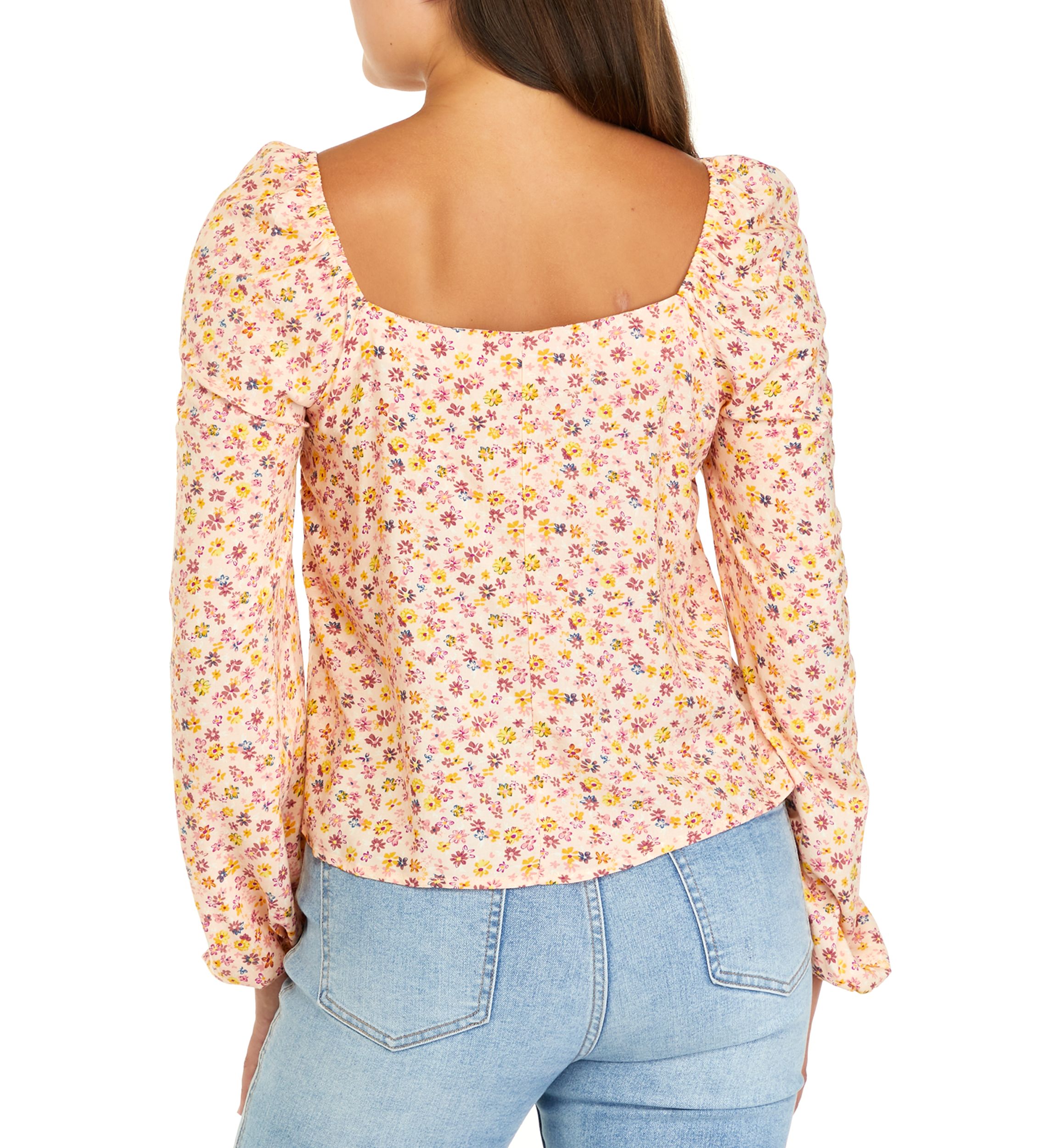 Juniors Long Sleeve Woven Top