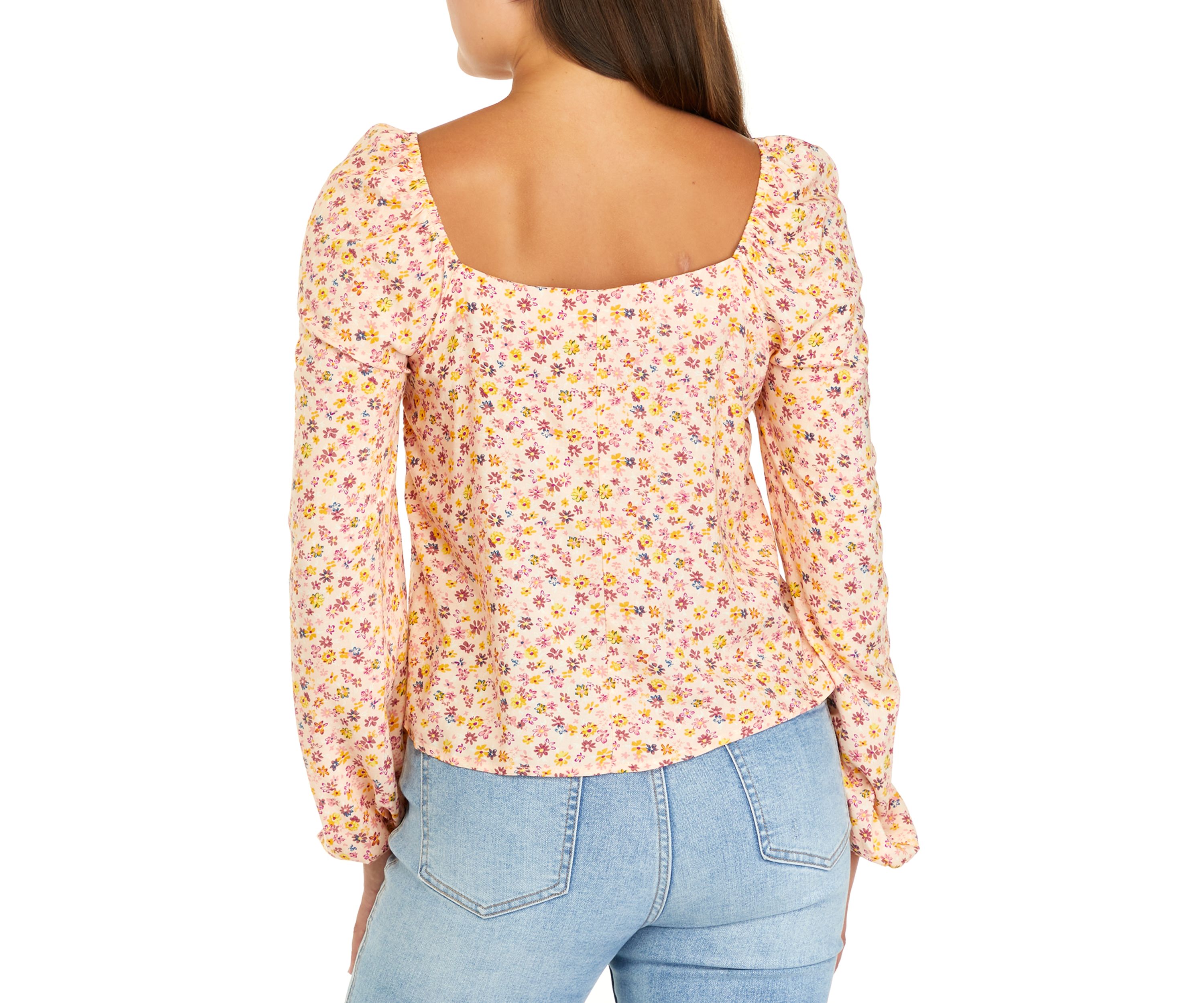 Juniors Long Sleeve Woven Top