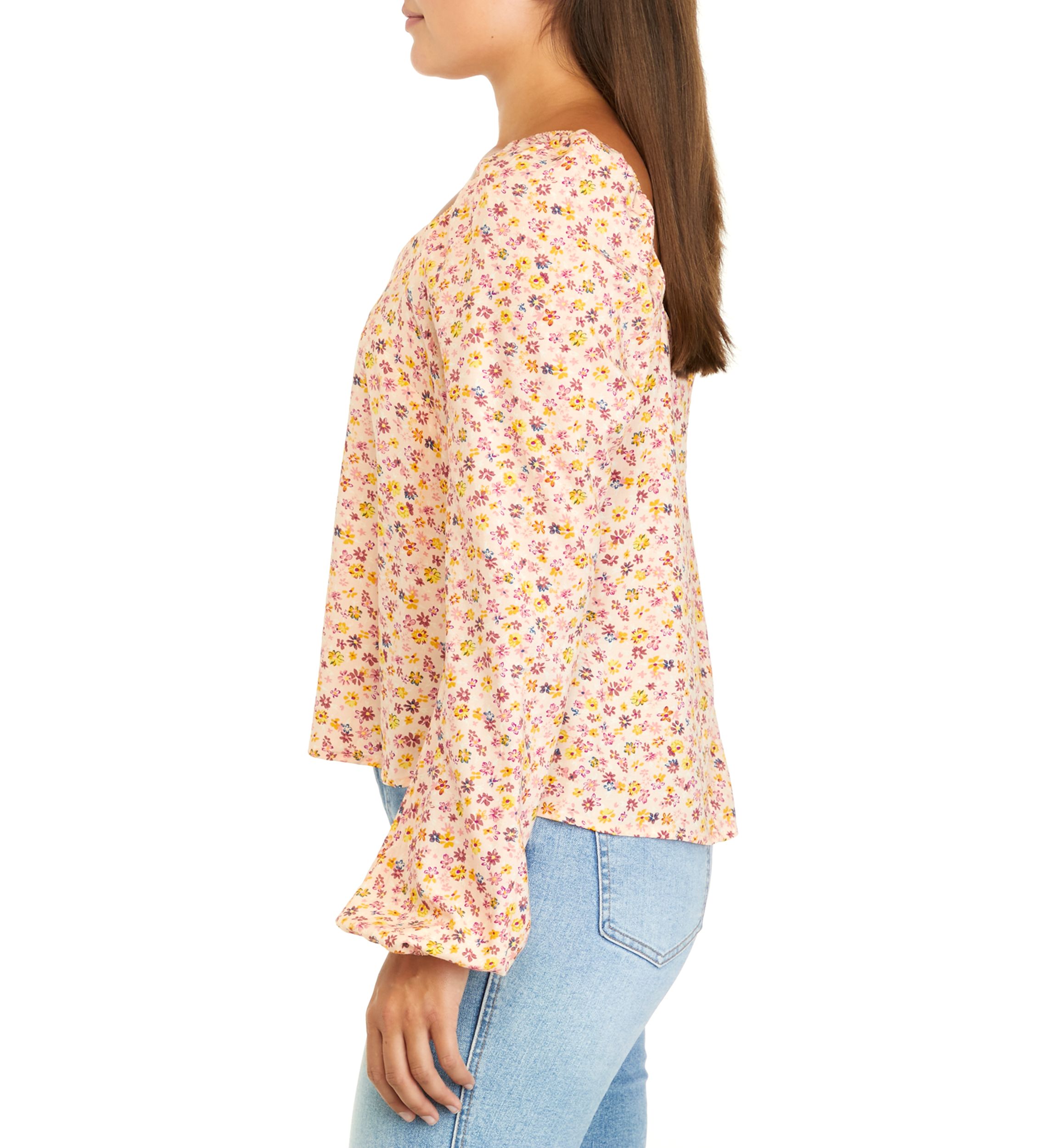 Juniors Long Sleeve Woven Top