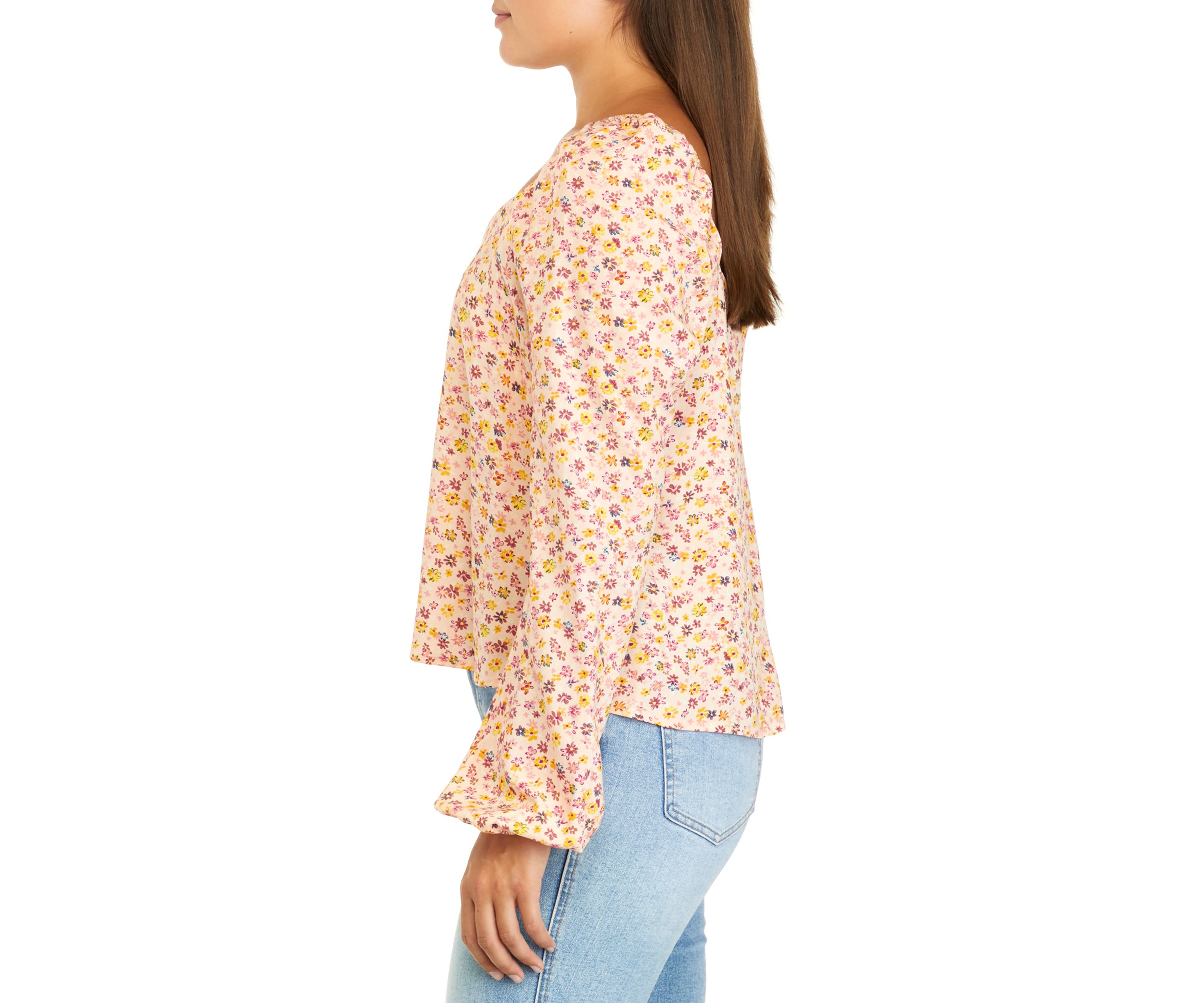 Juniors Long Sleeve Woven Top
