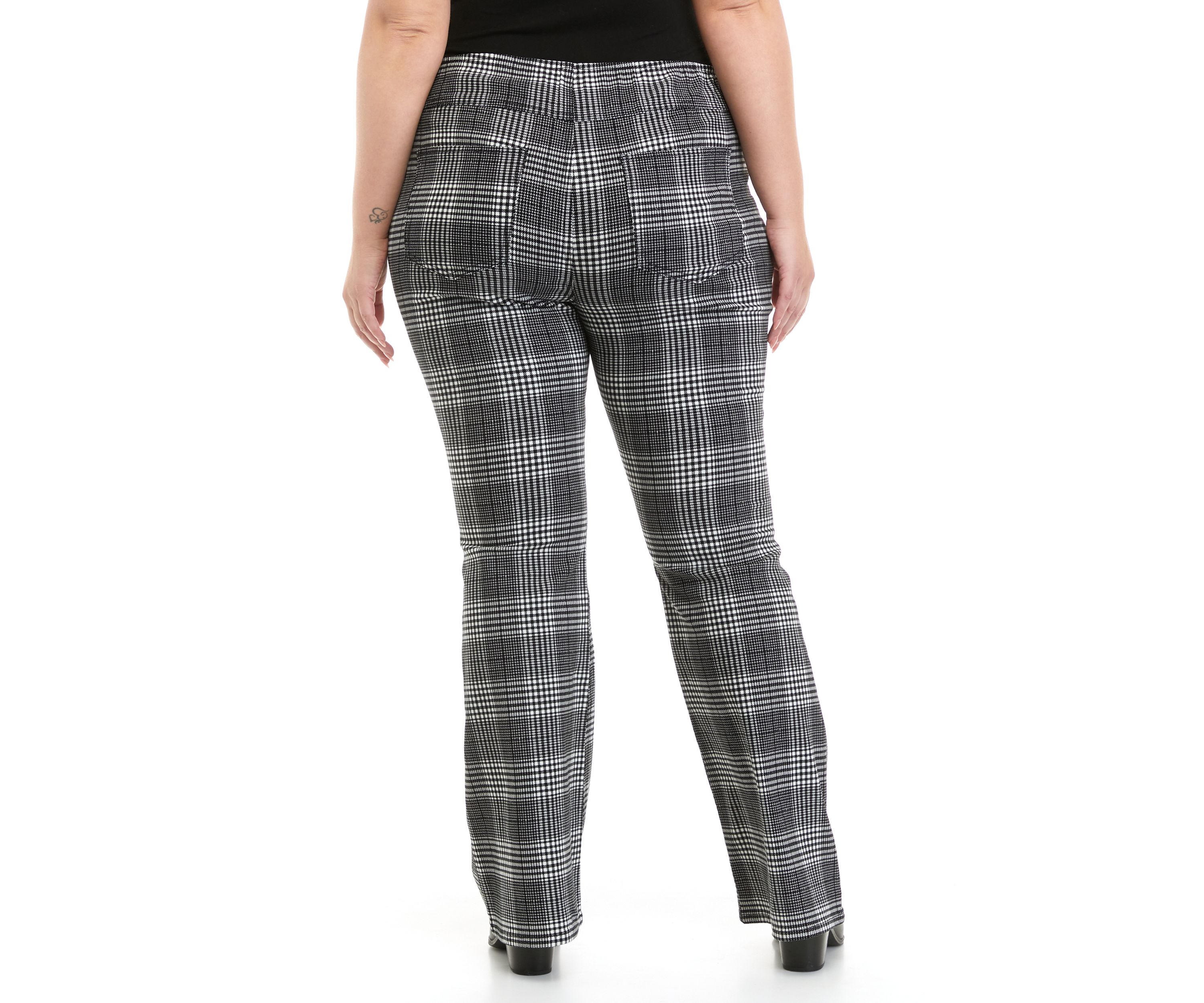 Plus Size Pull On Flare Clean Hem Pants 