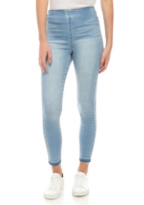 white pull on skinny jeans