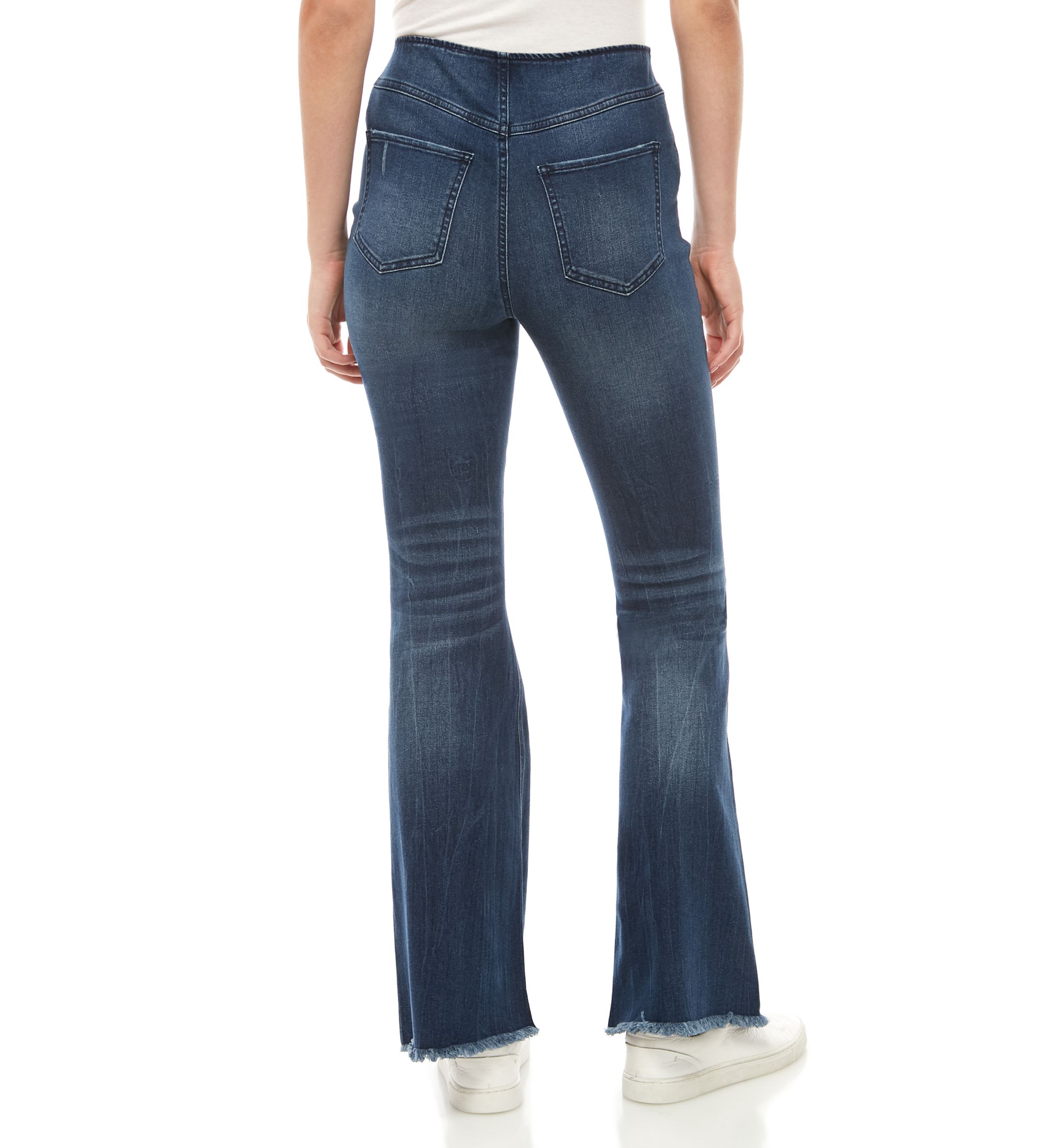 Pull On Clean Hem Flare Jeans 