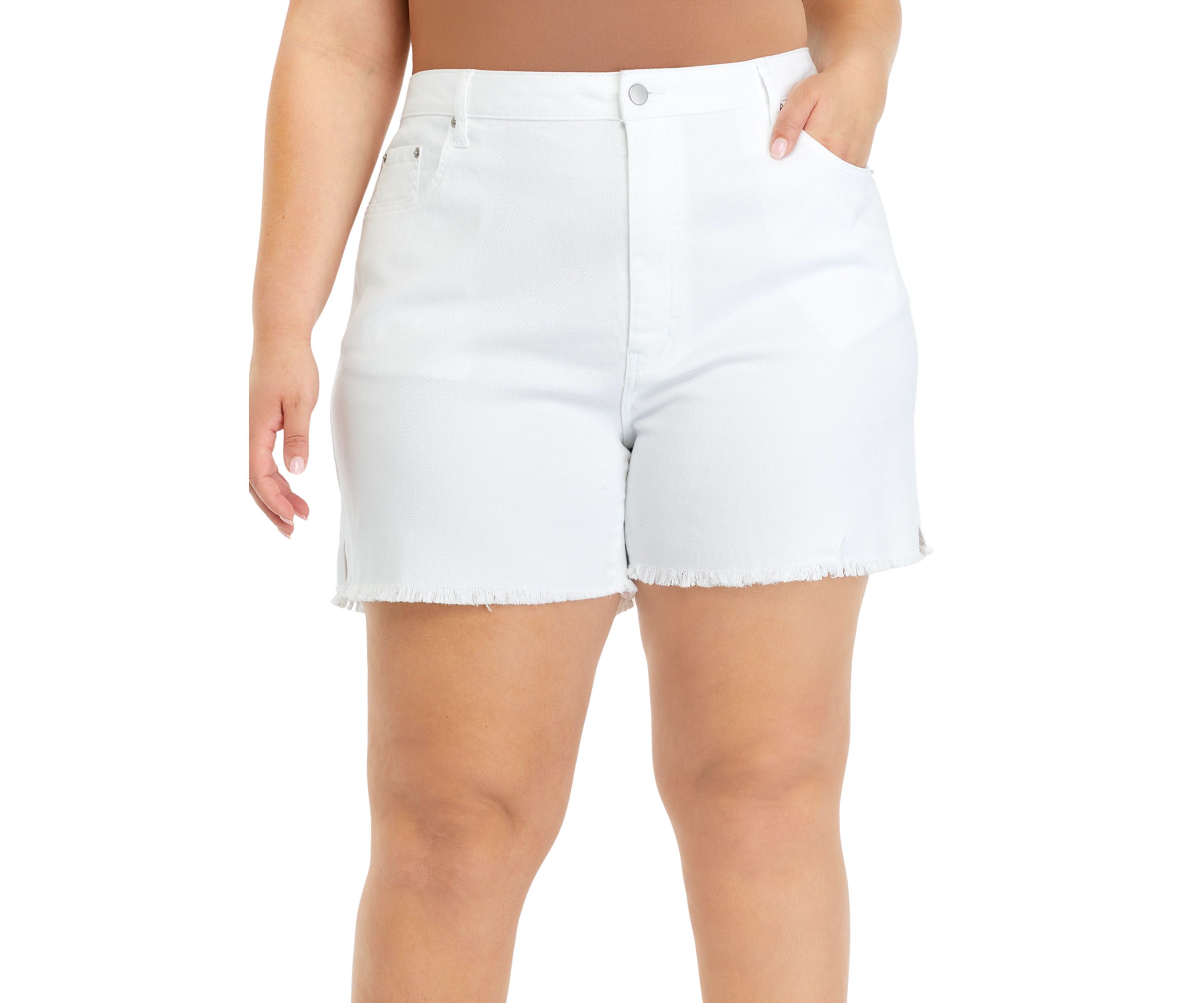 Plus Size 5" High Rise Shorts with Slits
