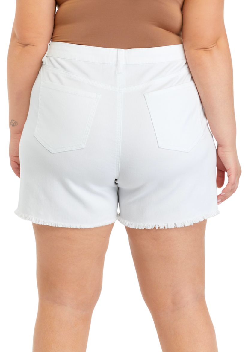 Plus Size 5" High Rise Shorts with Slits