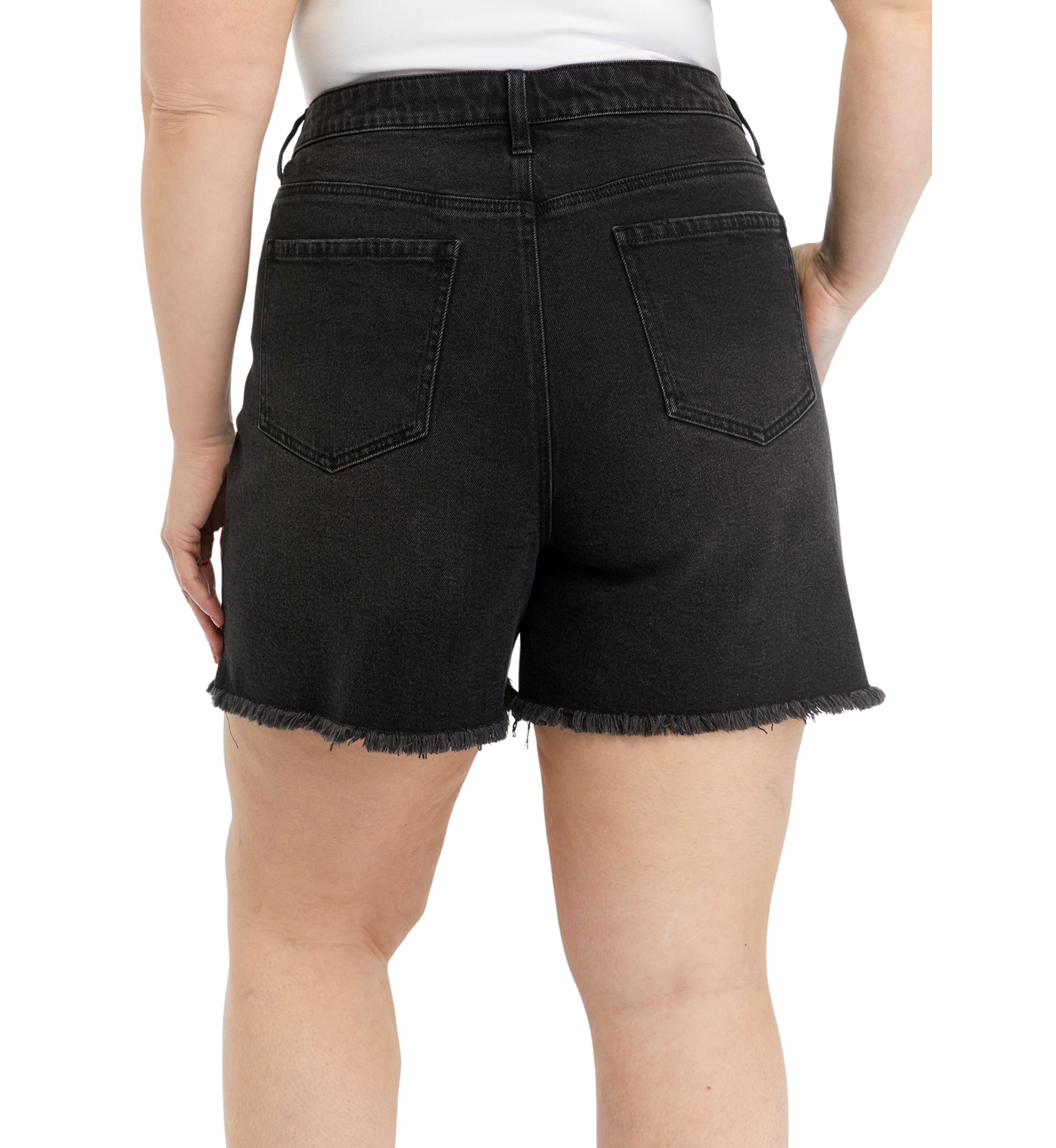 Plus Size 5" High Rise Shorts with Slits