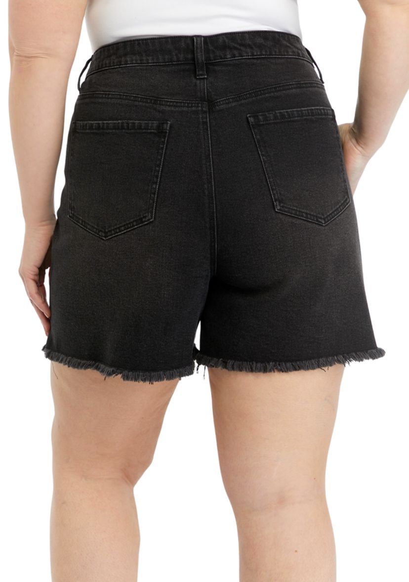 Plus Size 5" High Rise Shorts with Slits