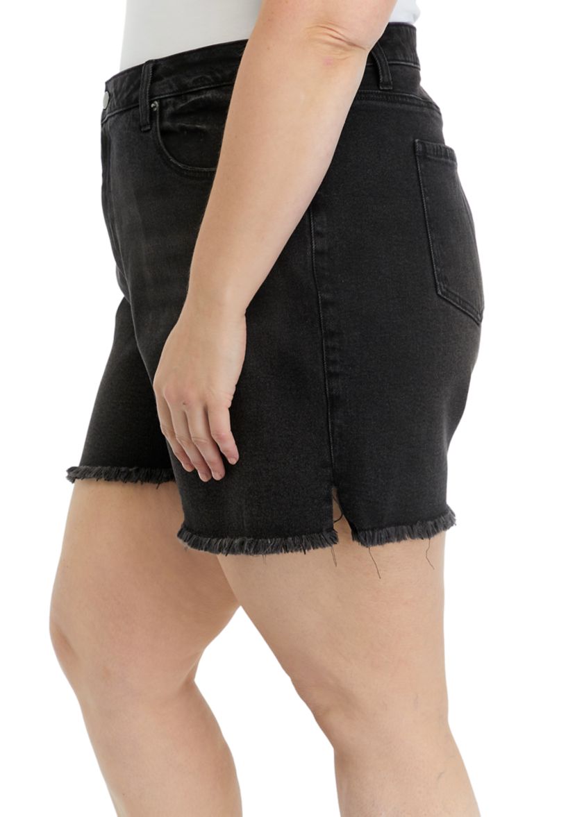 Plus Size 5" High Rise Shorts with Slits