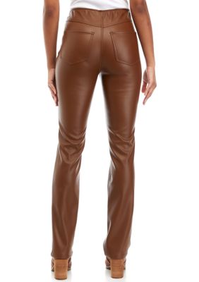 Tinseltown Juniors' Pull On Straight Faux Leather Pants