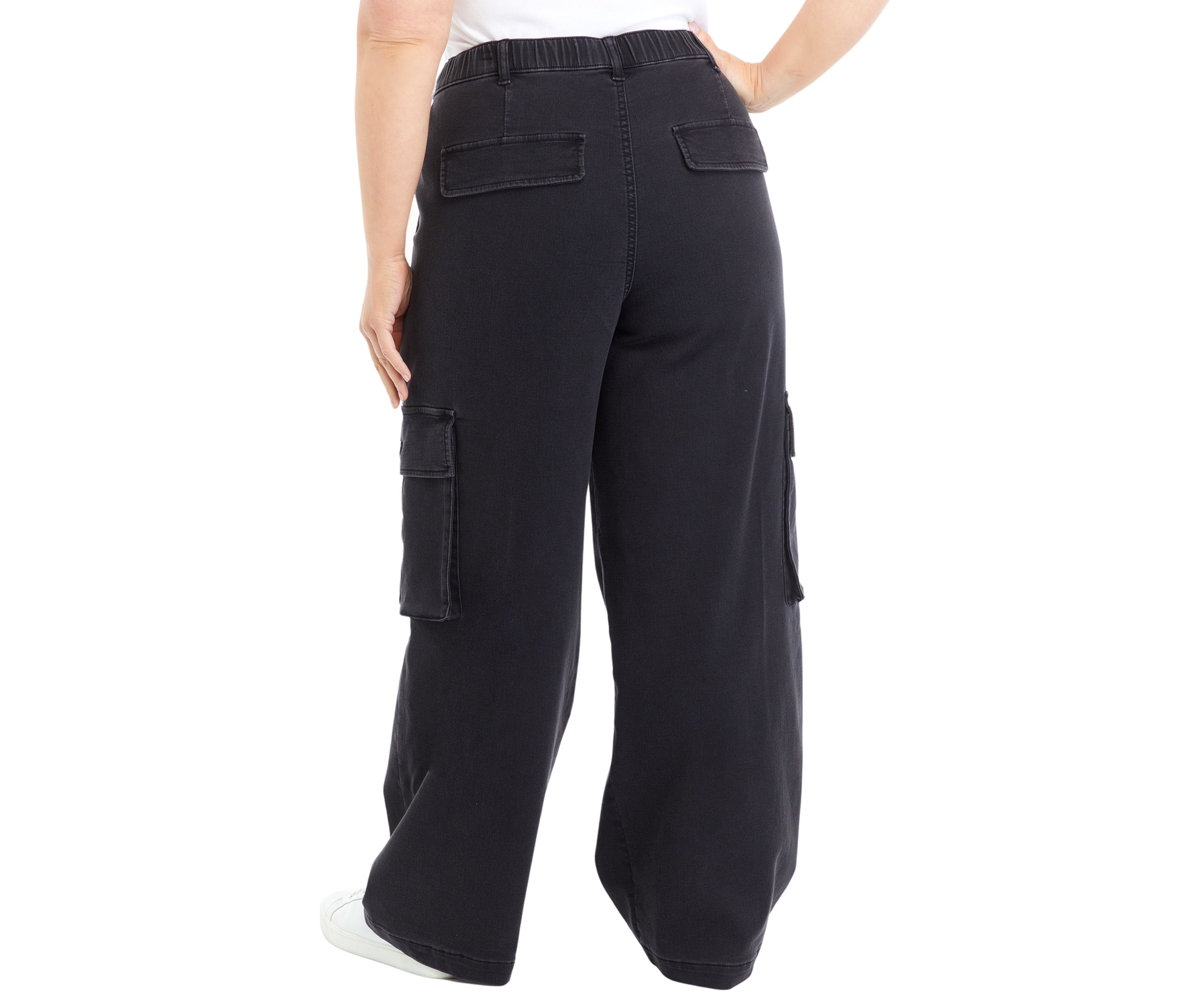 Plus Size Denim Elastic Cargo Pants
