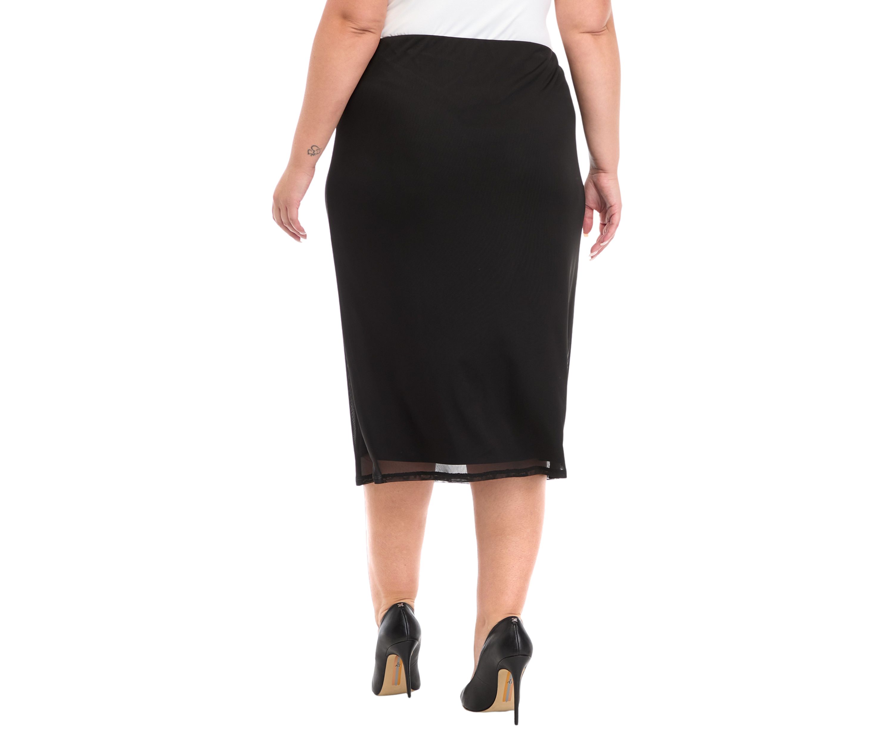 Plus Size Mesh Midi Skirt 
