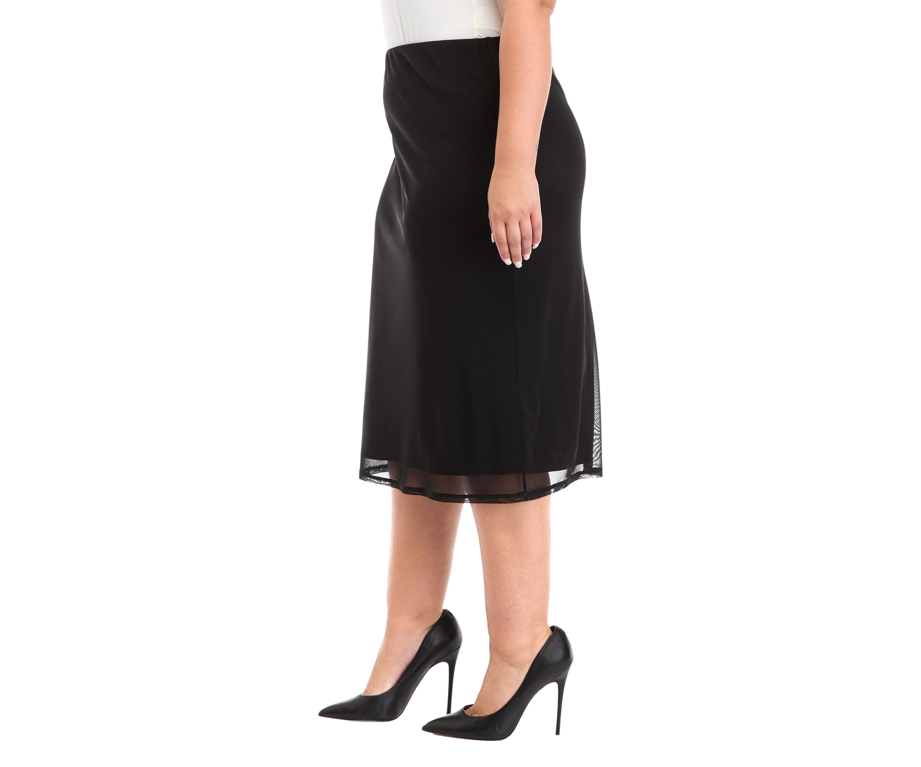 Plus Size Mesh Midi Skirt 