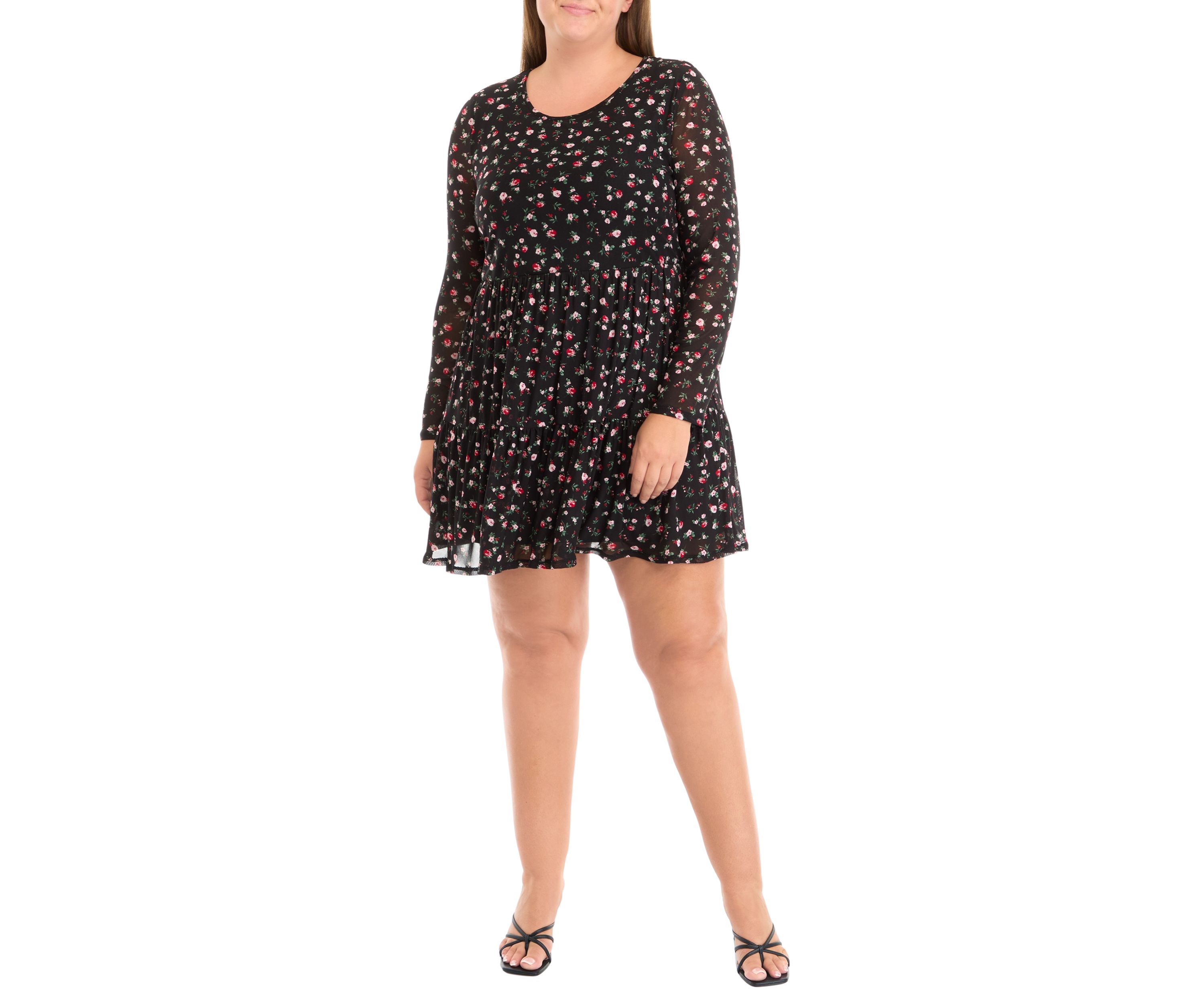 Plus Size Tiered Mesh Dress