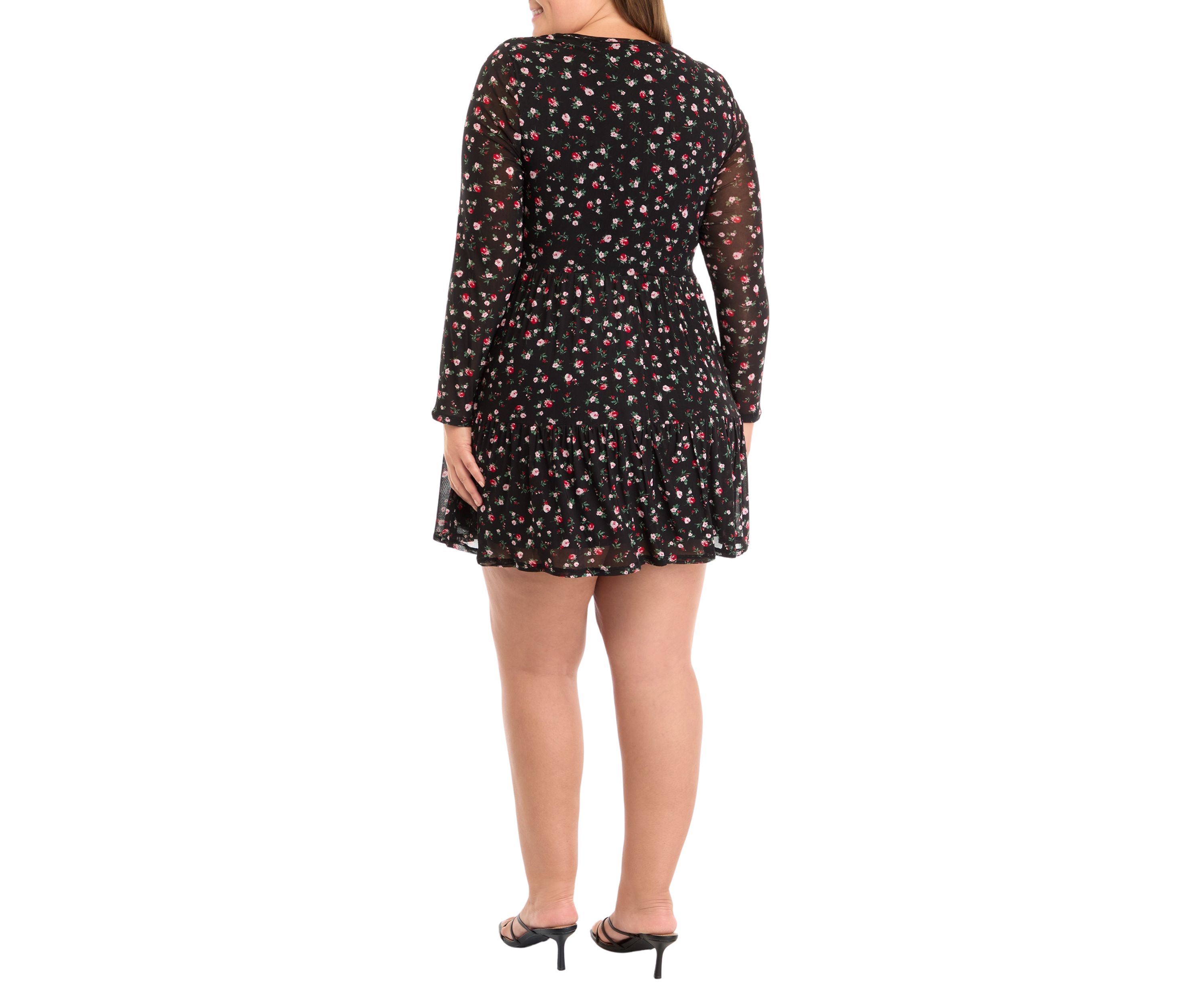 Plus Size Tiered Mesh Dress