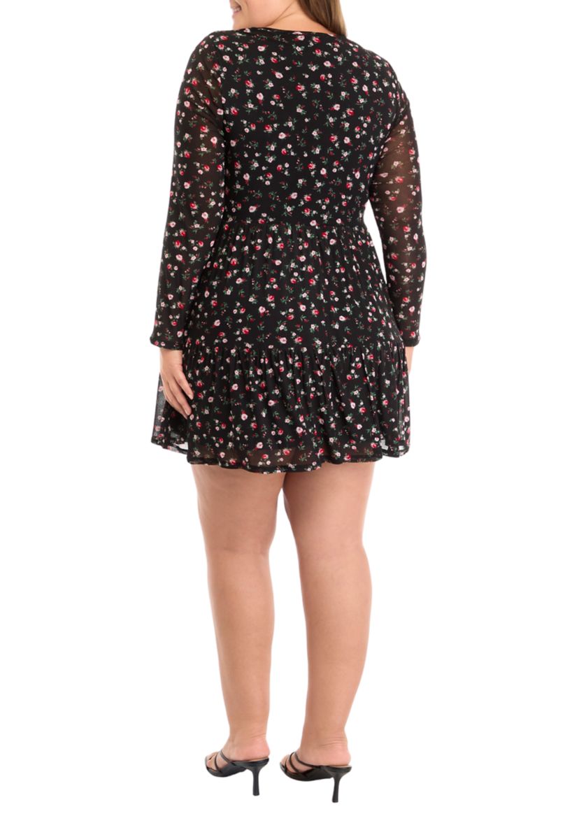 Plus Size Tiered Mesh Dress